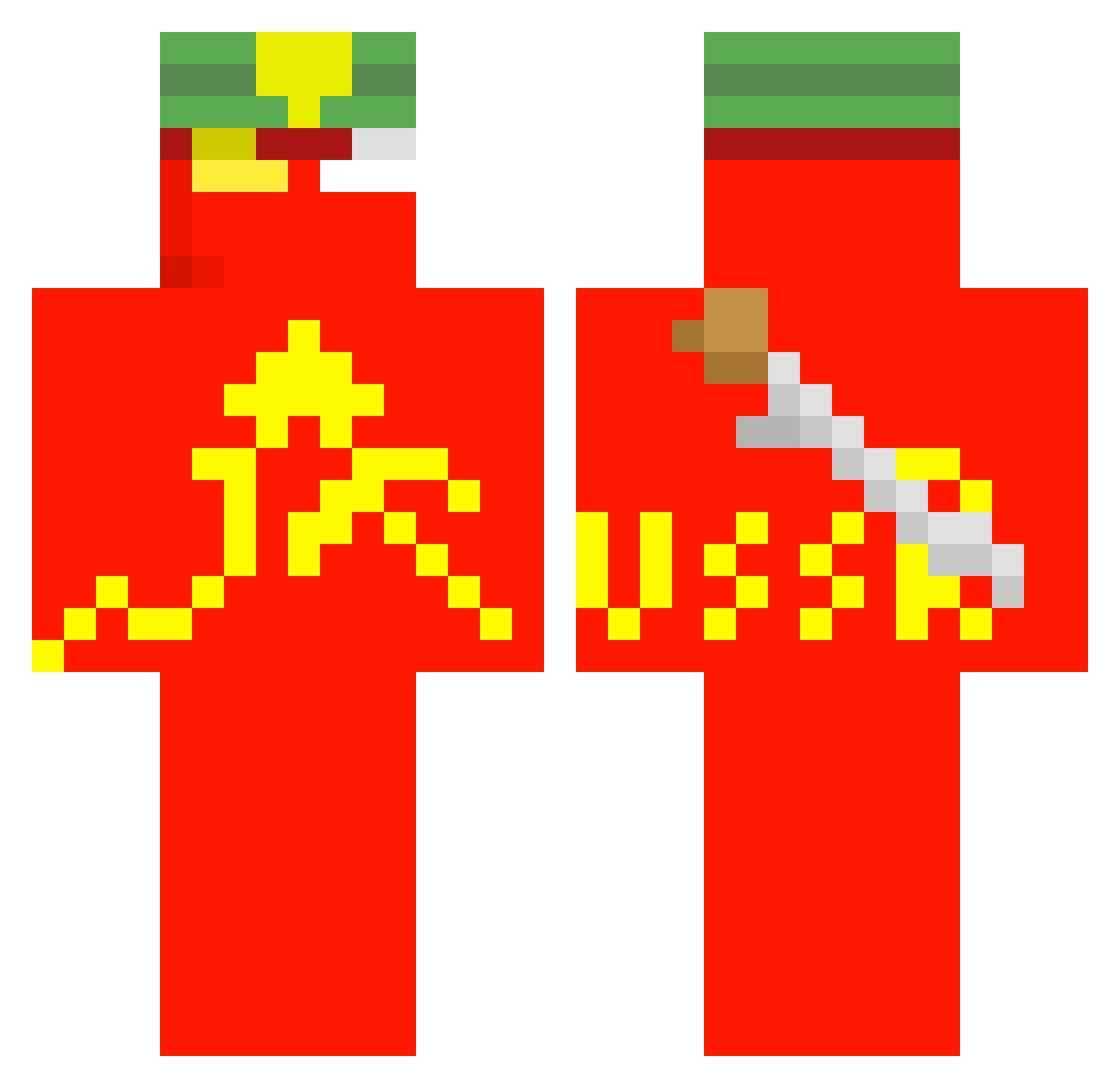 FaZekingloki Minecraft skin, front and back view