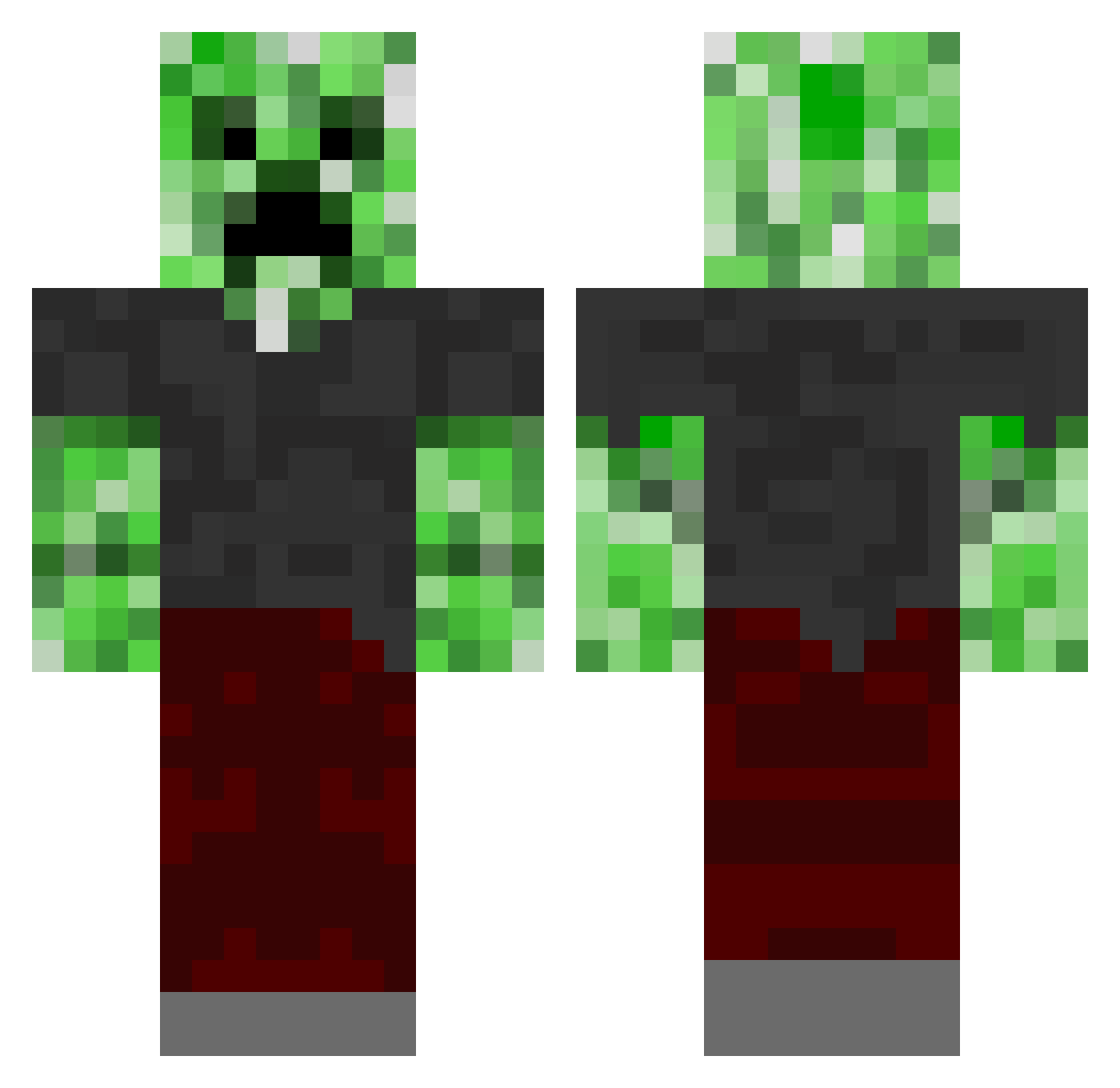 Gh0stlyWILD Minecraft skin, front and back view