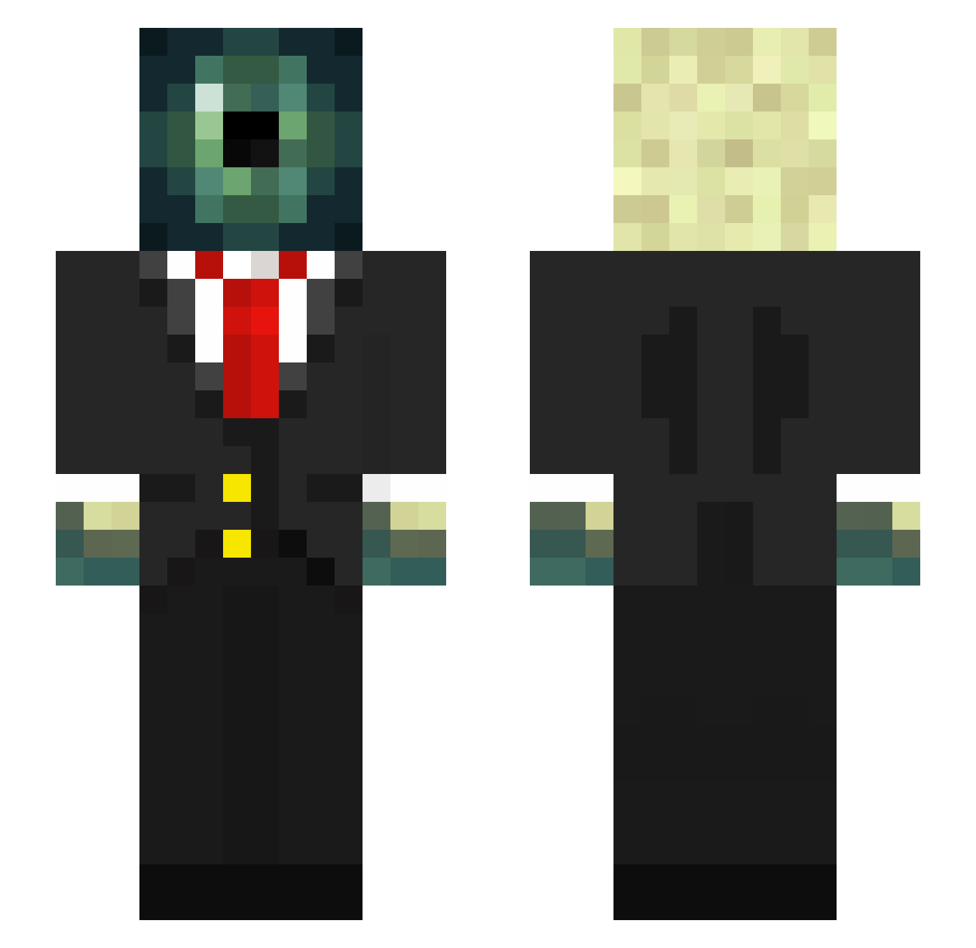MapleTheButler Minecraft skin, front and back view