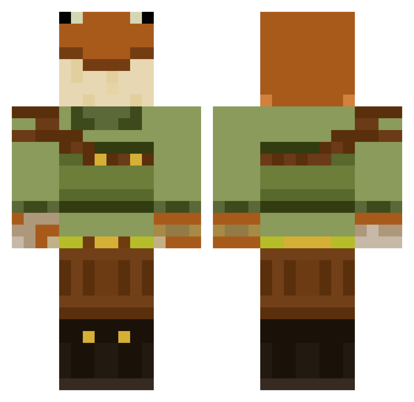 matthewbidou Minecraft skin, front and back view