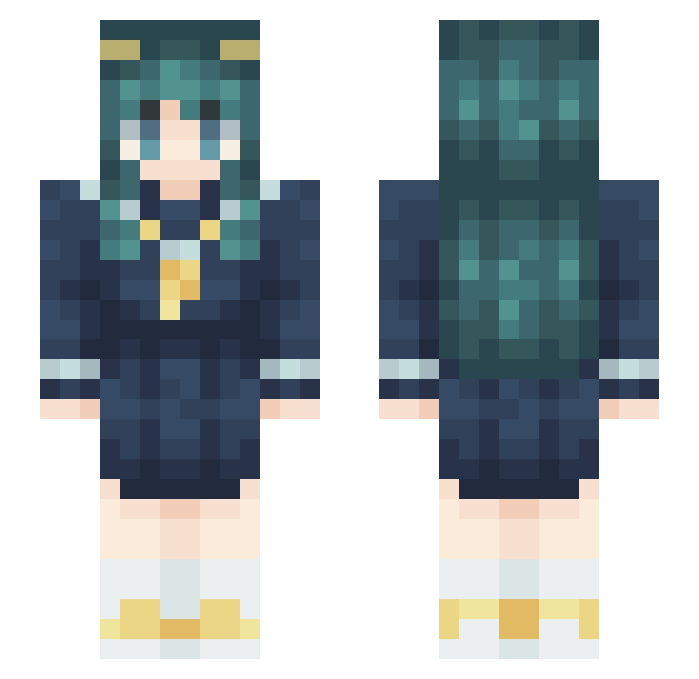 wehateskippy Minecraft skin, front and back view