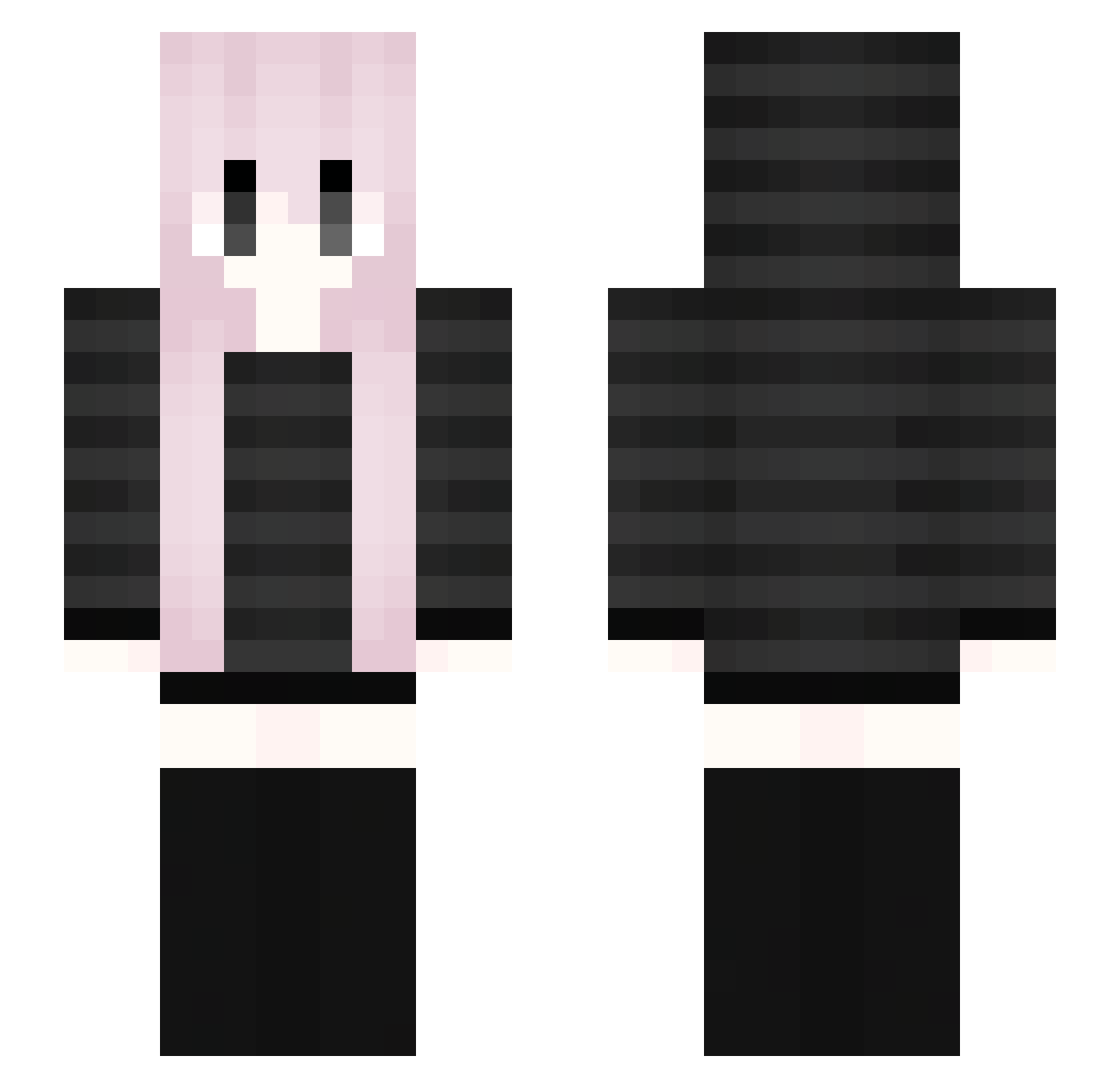 Zxnnyy Minecraft skin, front and back view