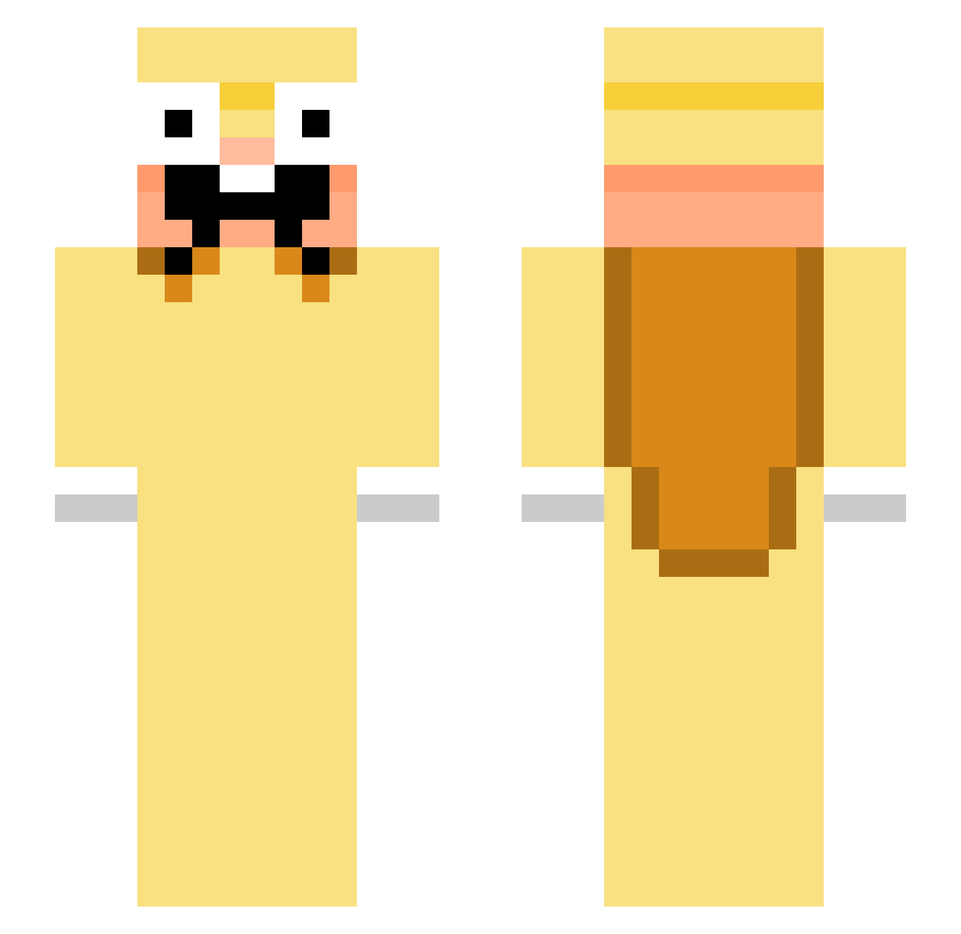 spamton1366 Minecraft skin, front and back view