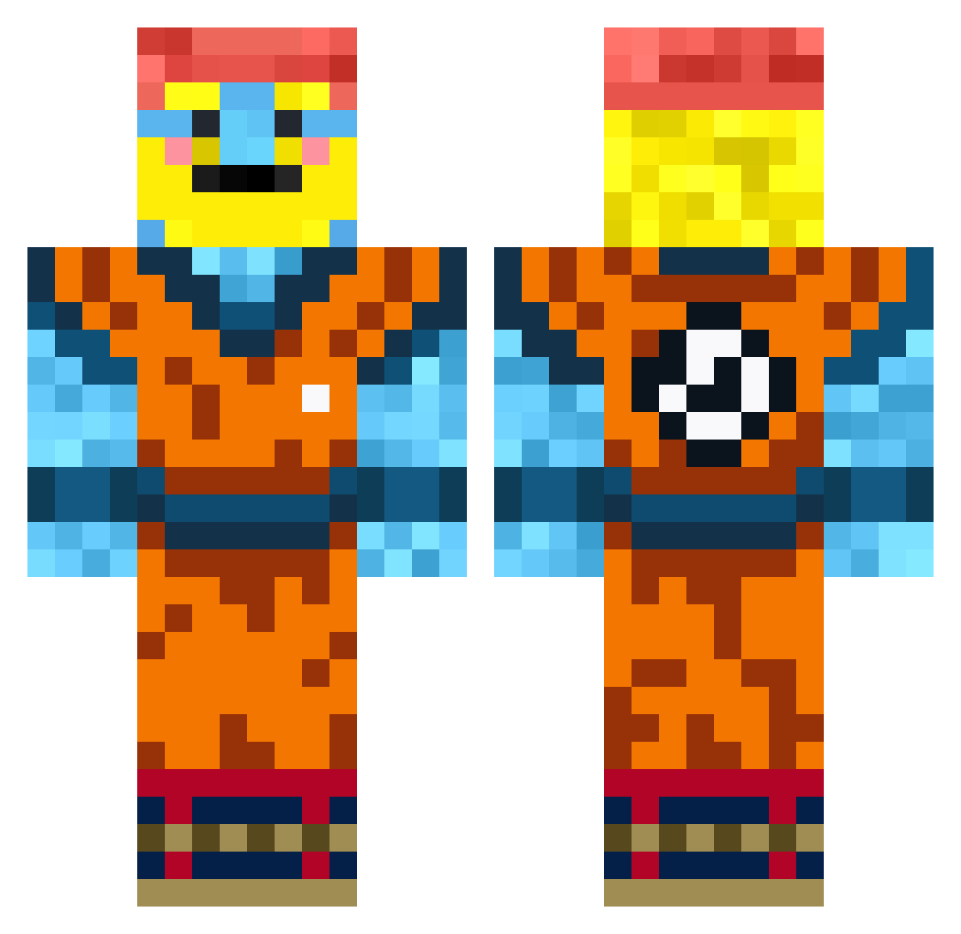 MIP05 Minecraft skin, front and back view