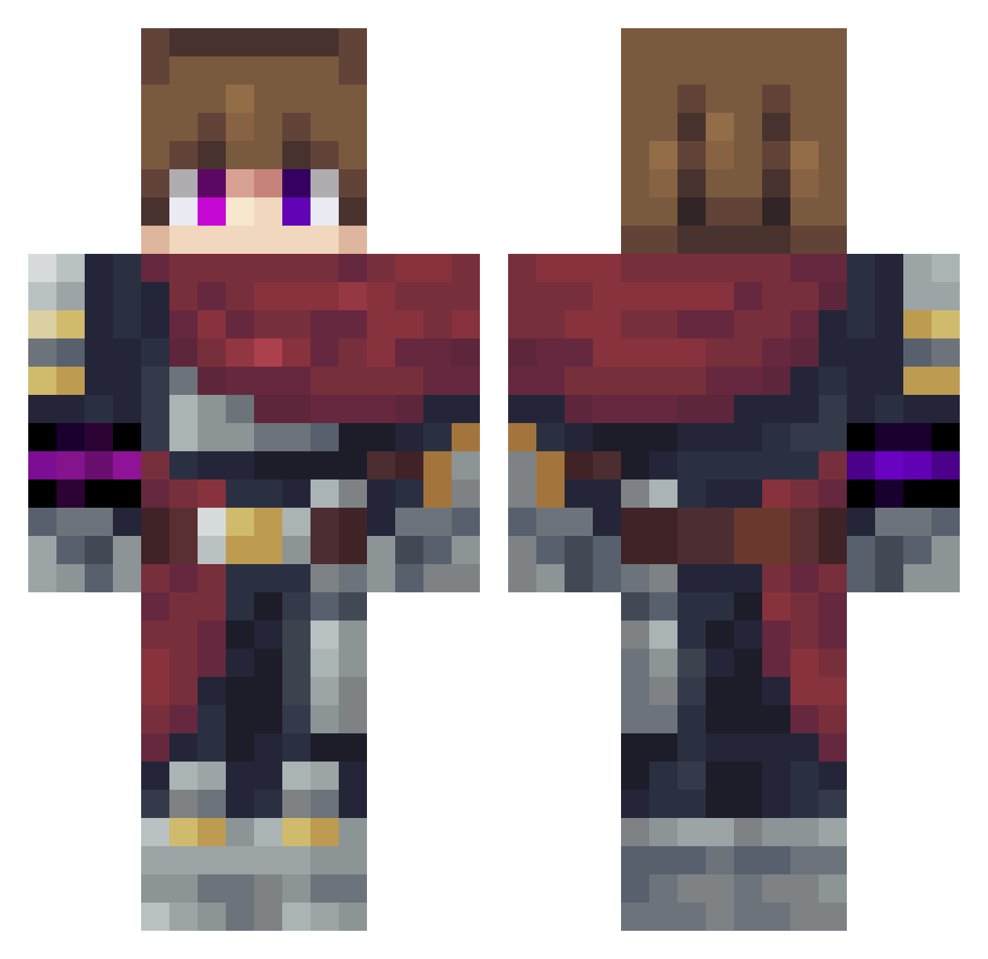 NotedFern Minecraft skin, front and back view