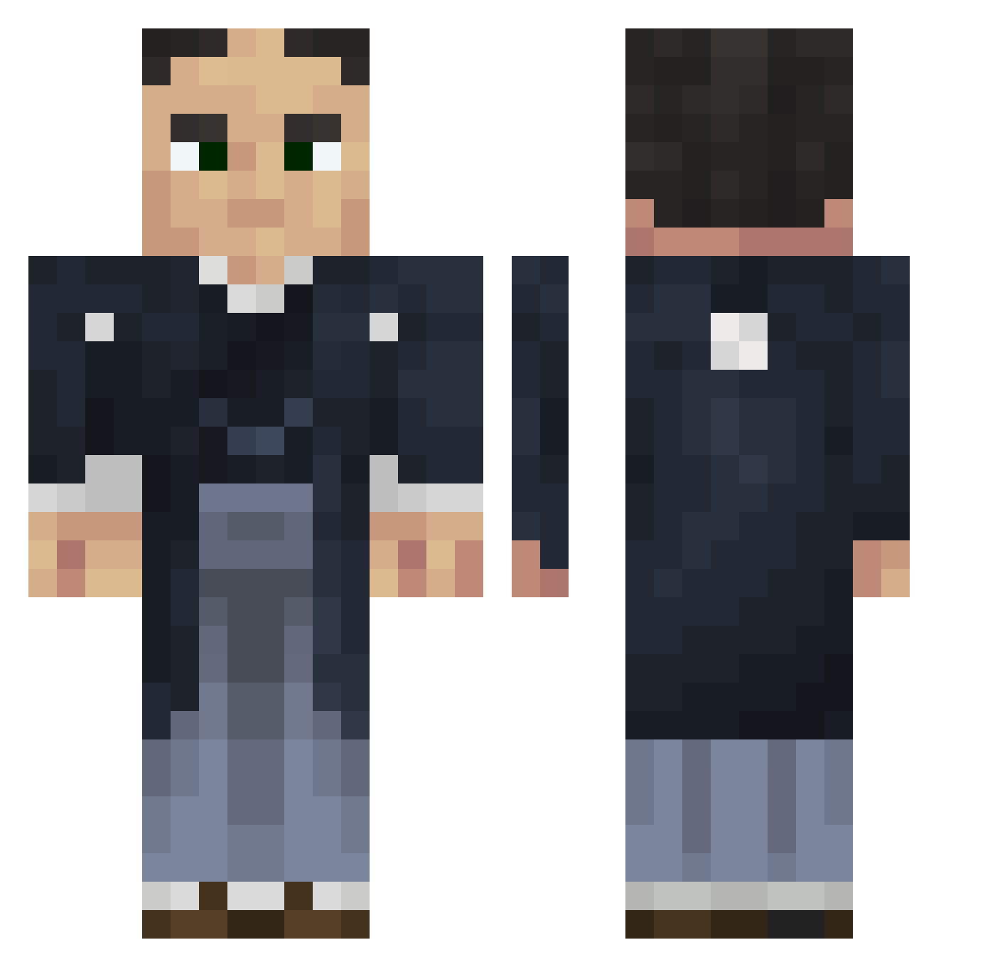 Foulox2 Minecraft skin, front and back view