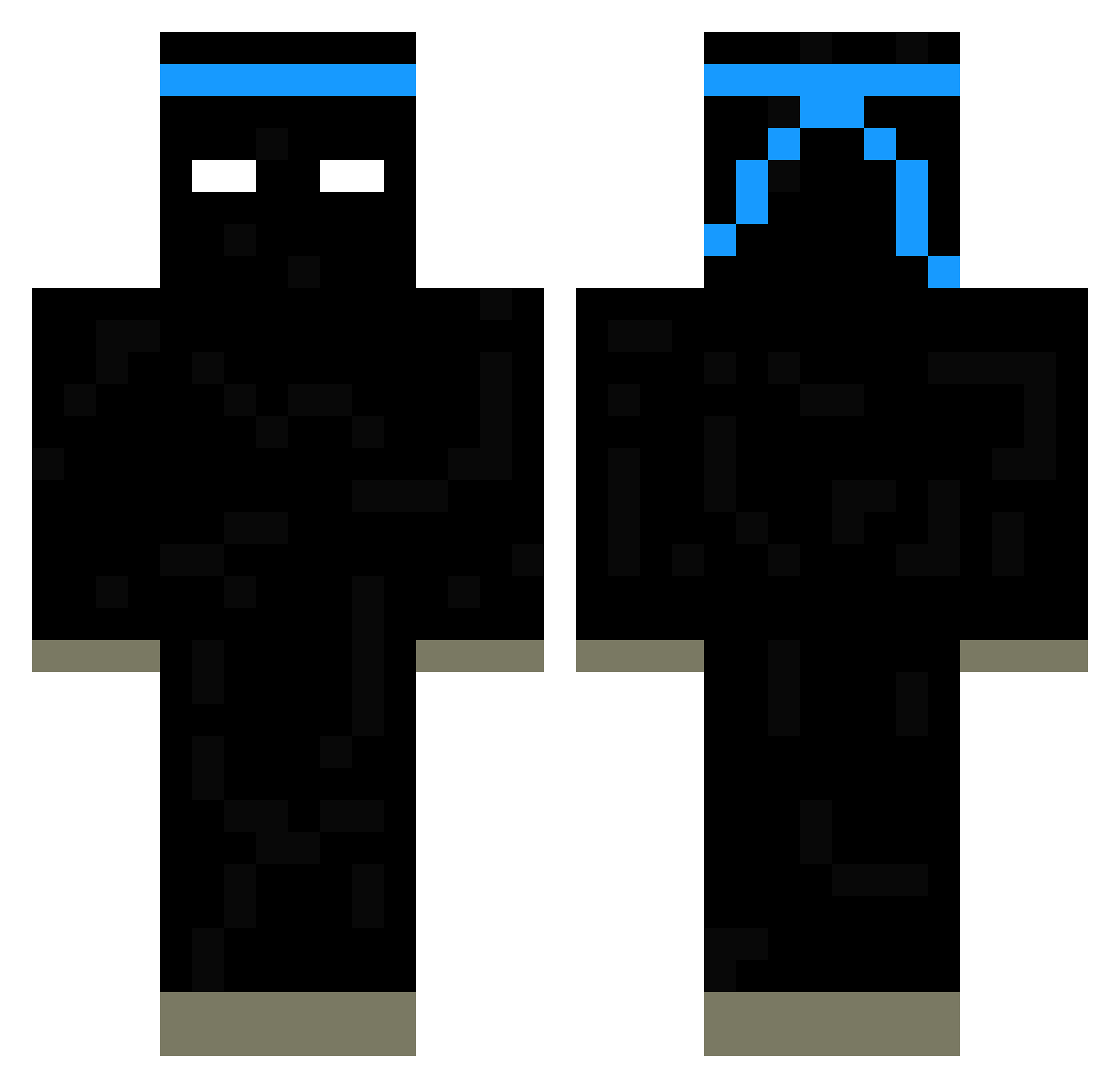rvbv Minecraft skin, front and back view