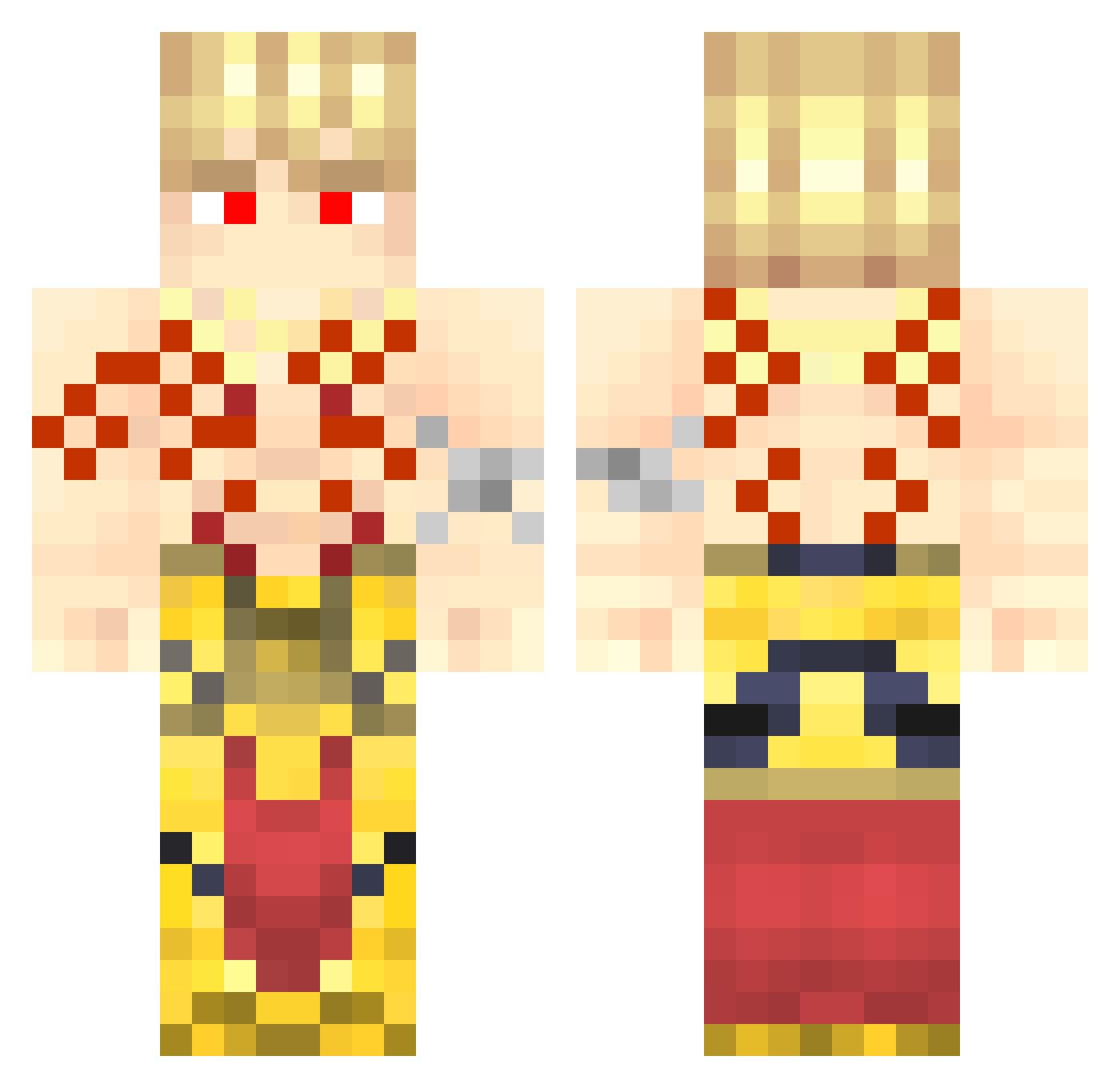 Game_Land Minecraft skin, front and back view