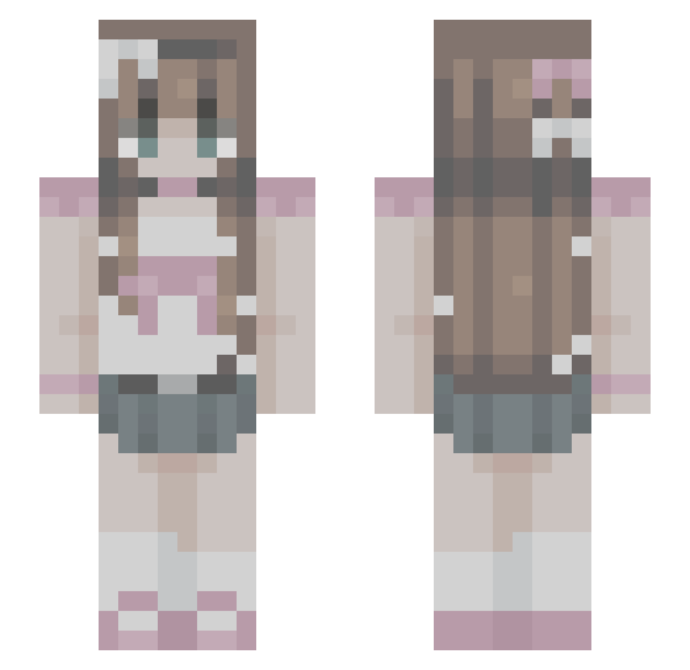 Yociii Minecraft skin, front and back view
