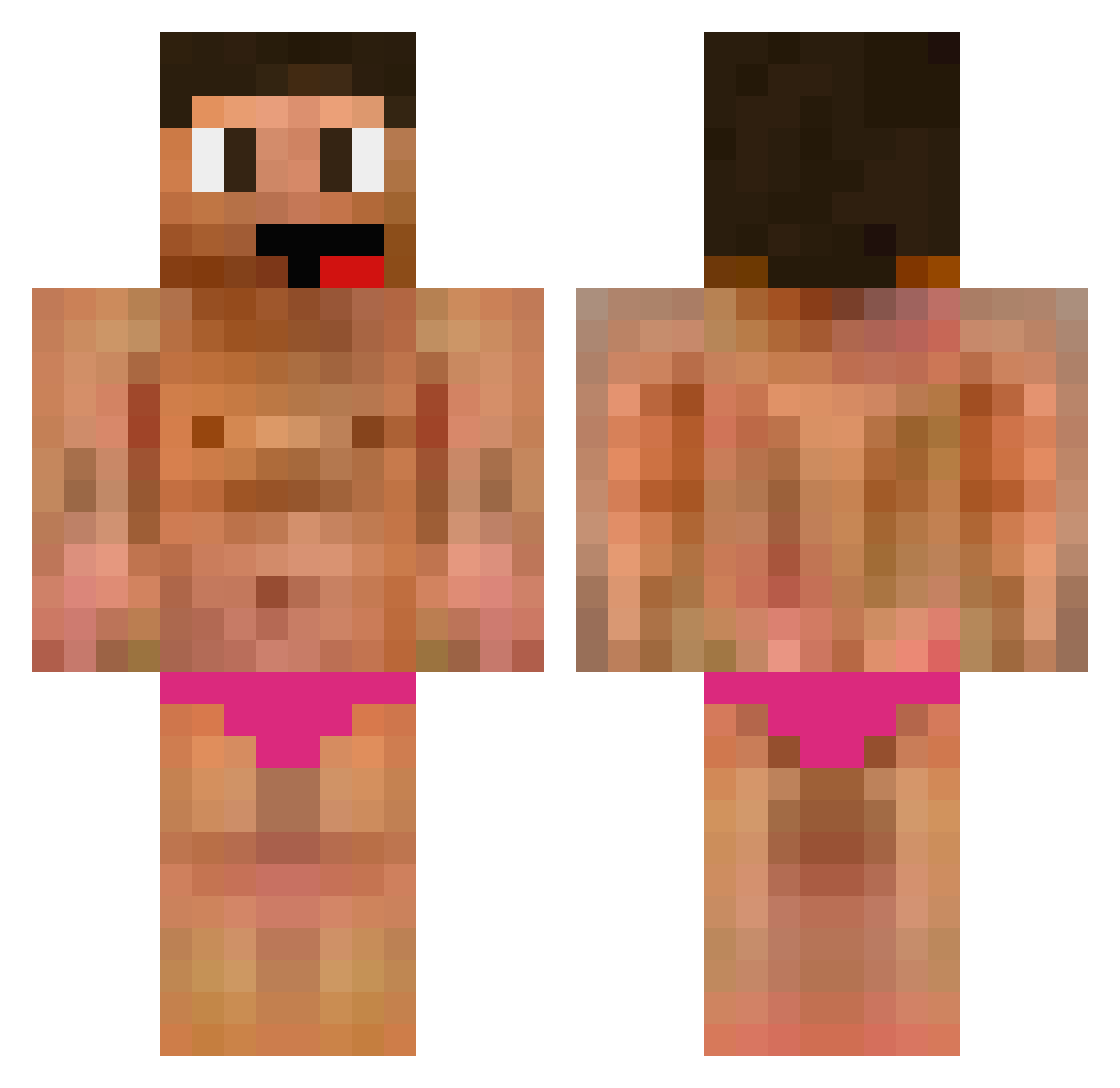 Eliminative Minecraft skin, front and back view
