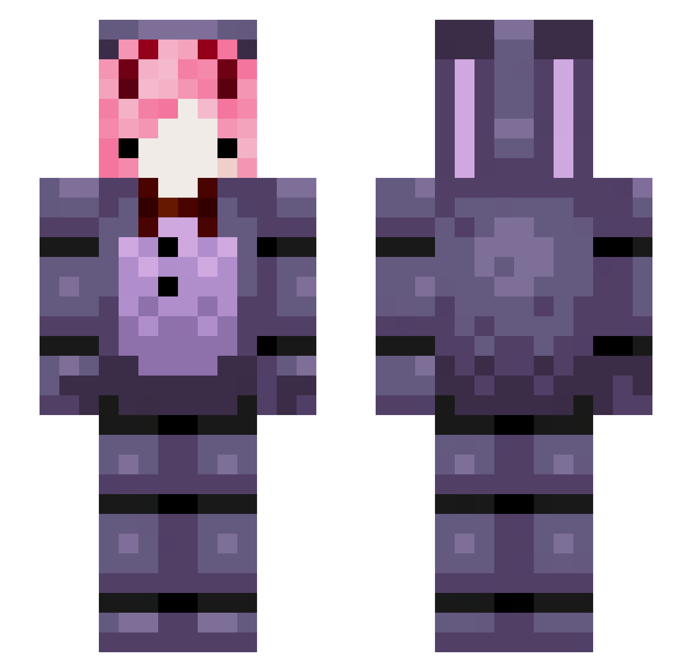 BoskiK Minecraft skin, front and back view