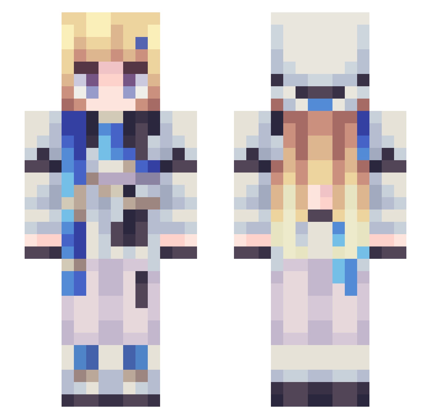 Thebeastrabbit Minecraft skin, front and back view