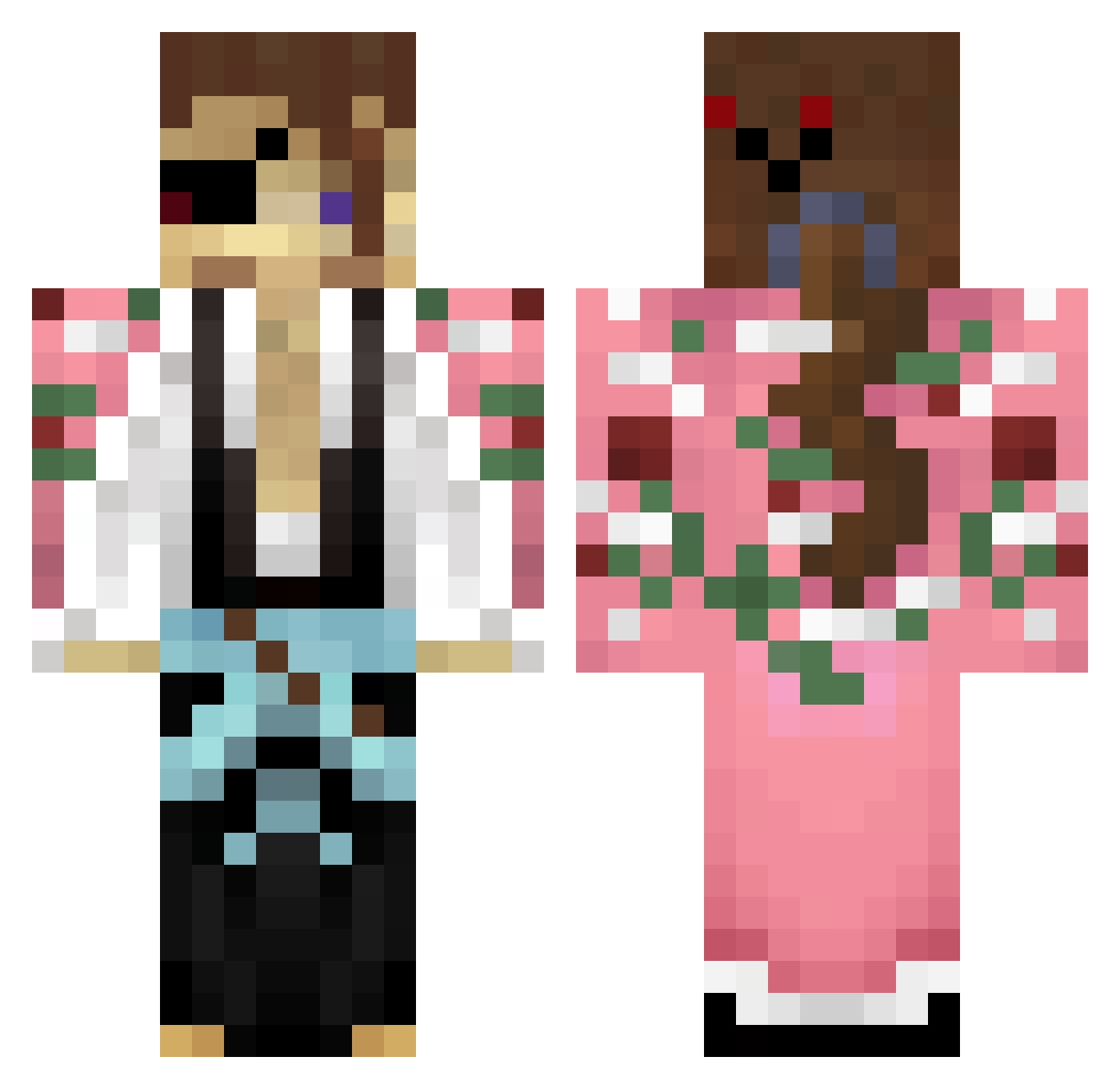 Keib0n Minecraft skin, front and back view