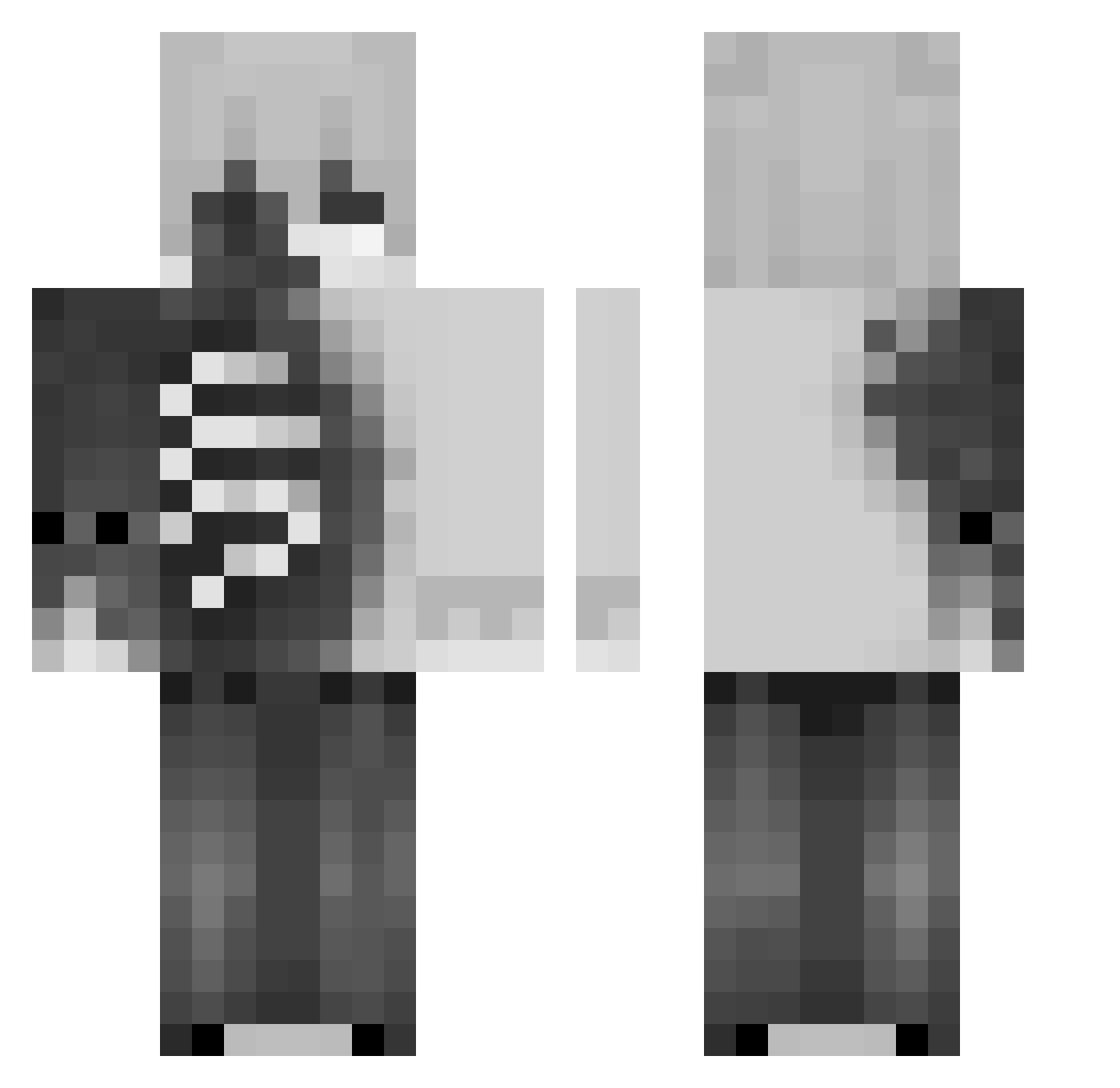 Reqid Minecraft skin, front and back view