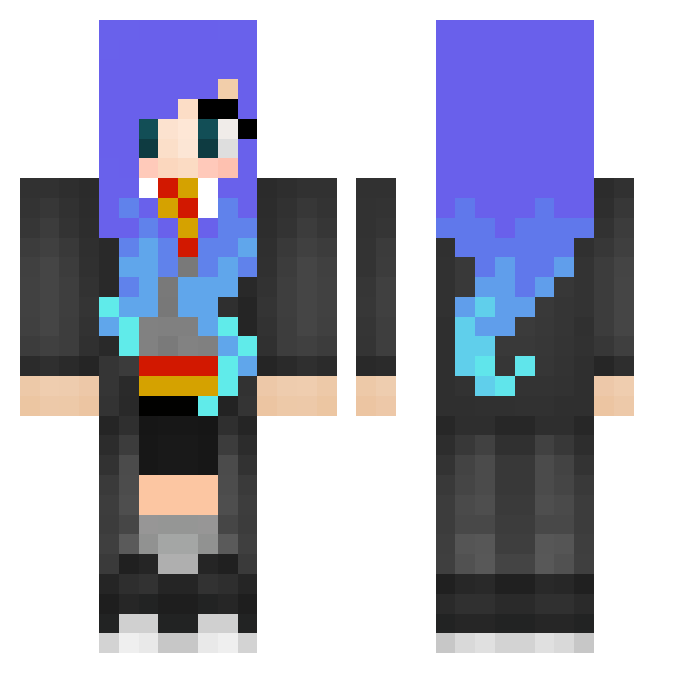 AngHosk Minecraft skin, front and back view