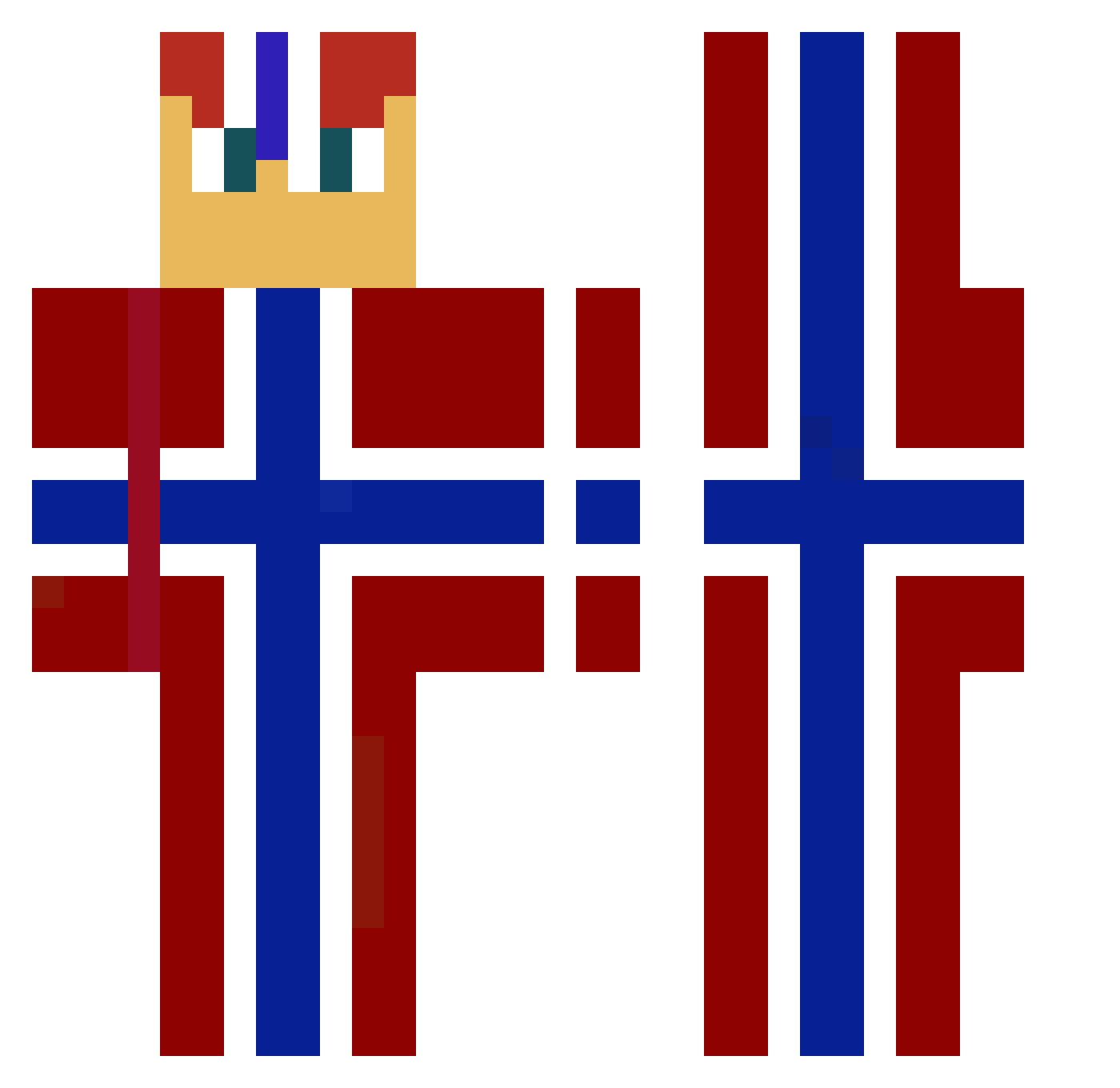 Klaebo Minecraft skin, front and back view