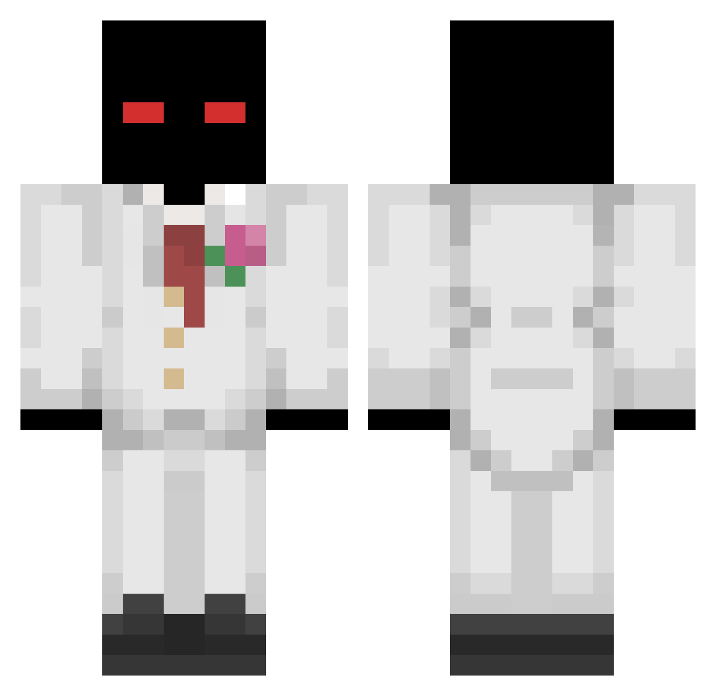 ichhabeinefrage Minecraft skin, front and back view