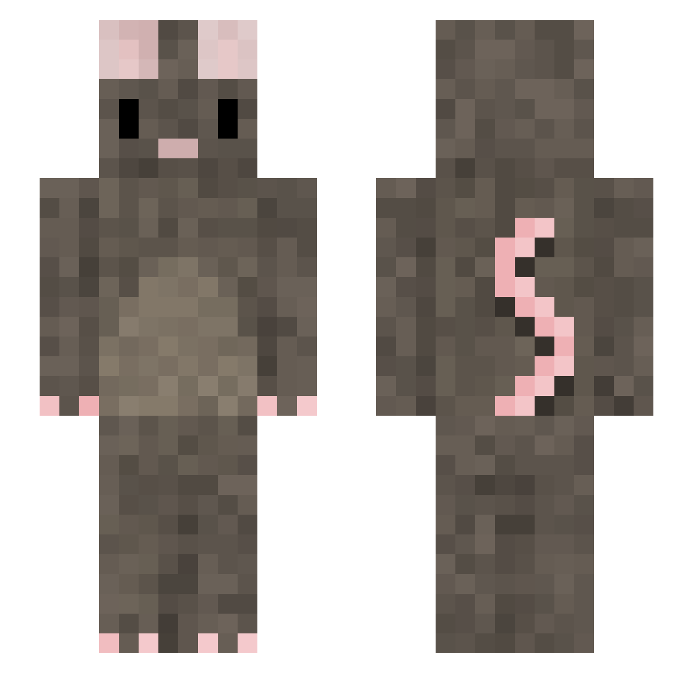CommunistP0tat0 Minecraft skin, front and back view