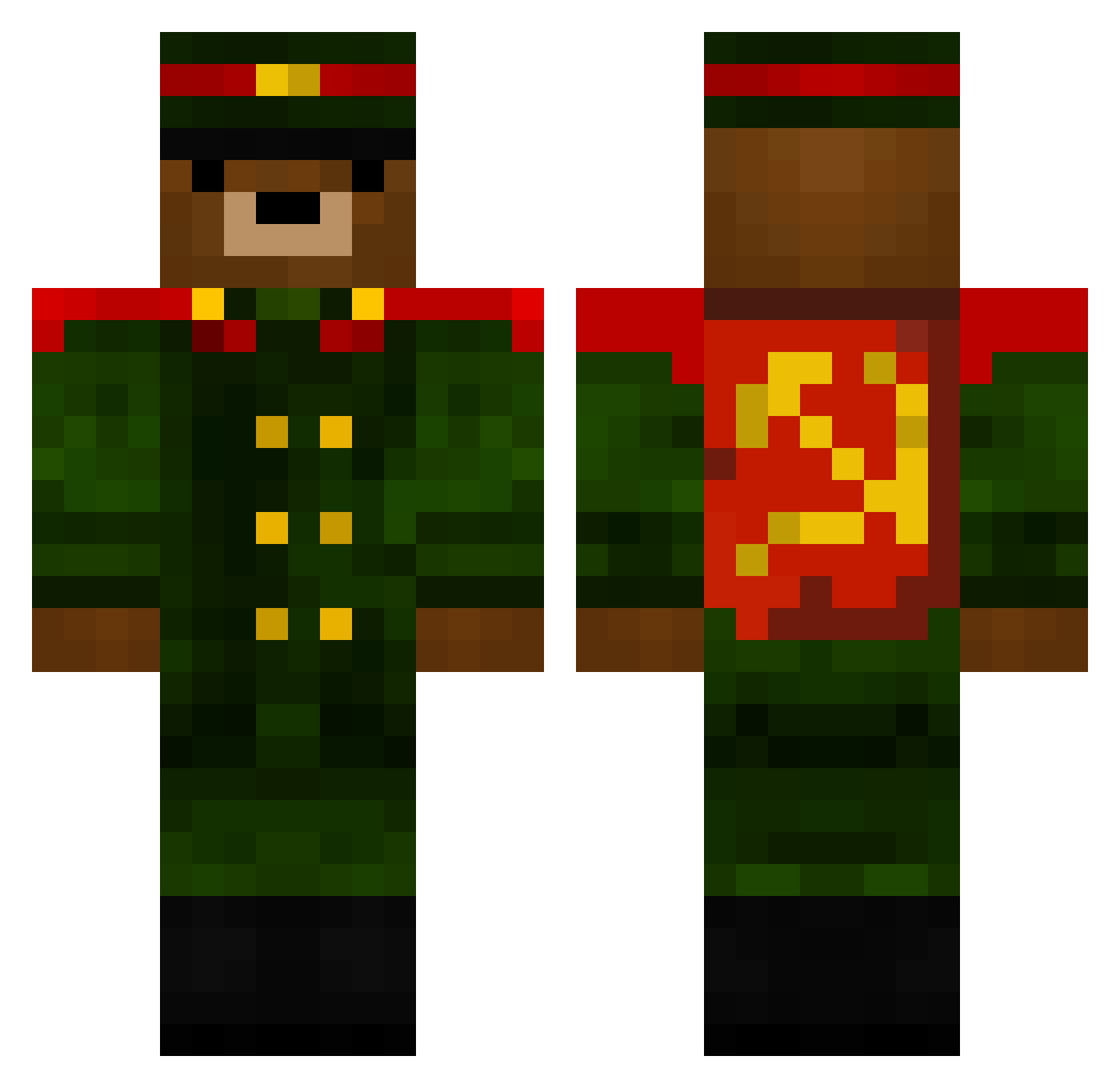 iamhotasf Minecraft skin, front and back view