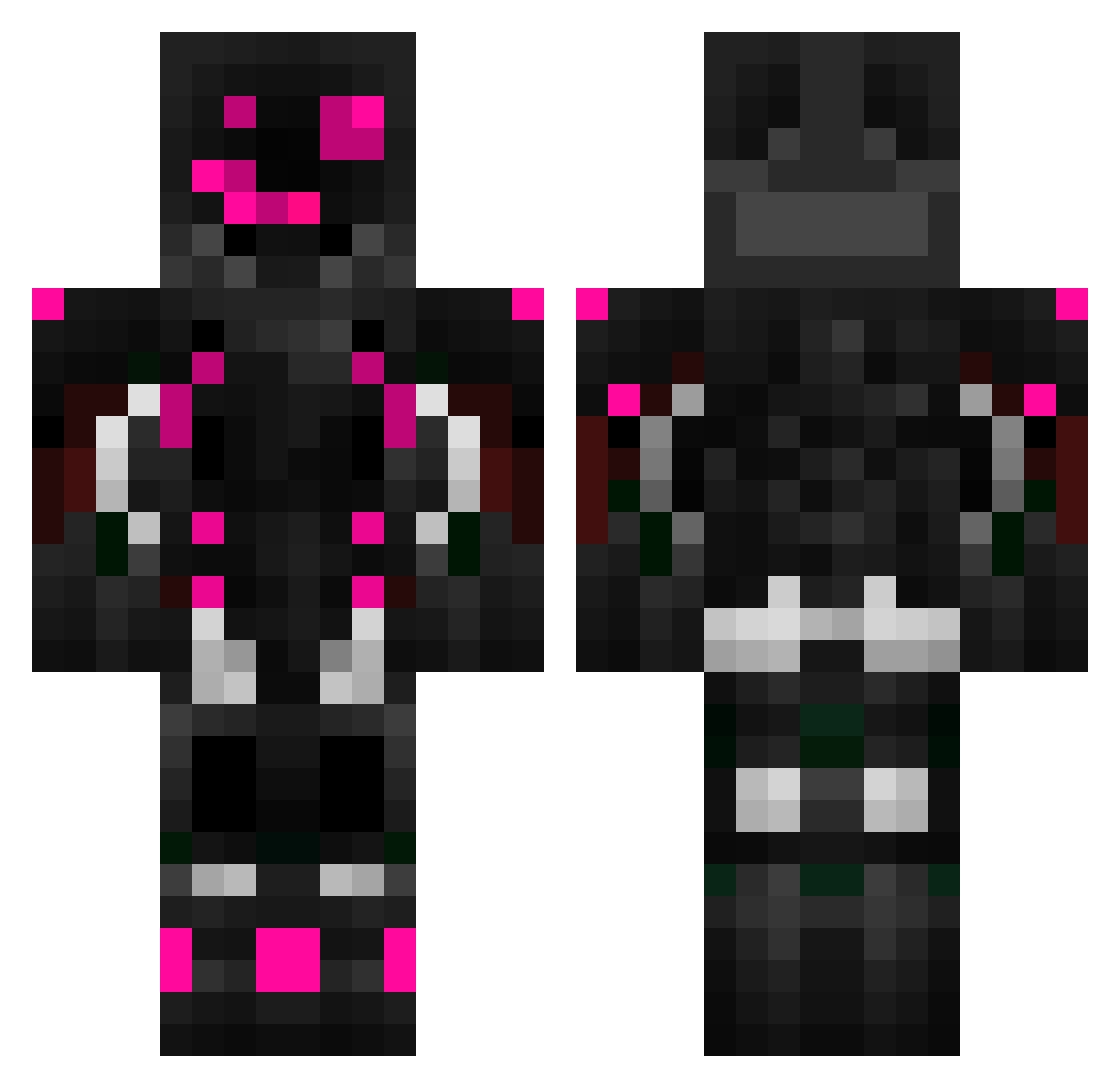 CyBorg_K Minecraft skin, front and back view
