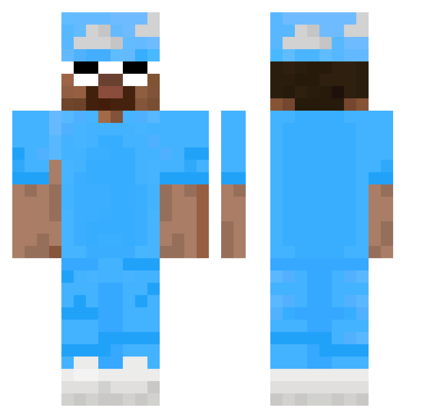 XyoeQ7 Minecraft skin, front and back view