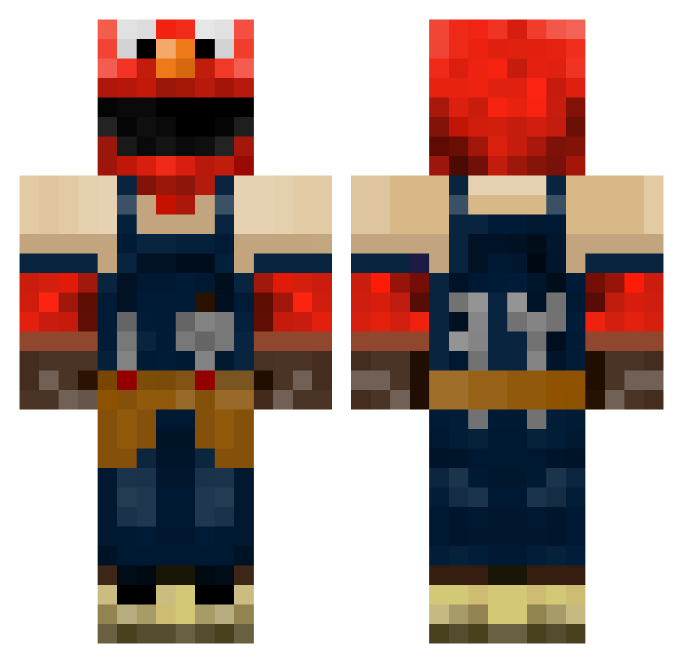 qElmou Minecraft skin, front and back view