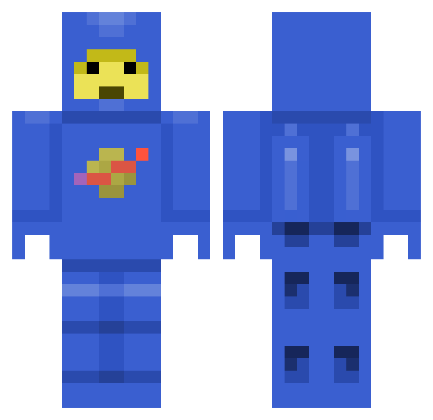 LilSpaceMan Minecraft skin, front and back view