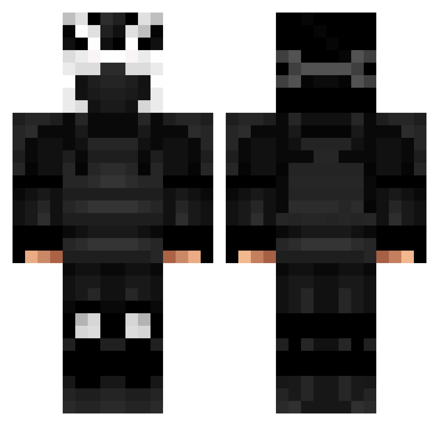 Wydbr Minecraft skin, front and back view