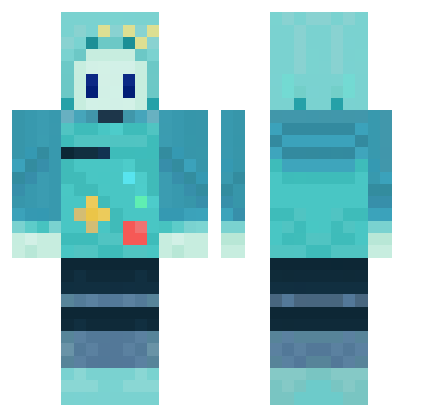 olive519 Minecraft skin, front and back view