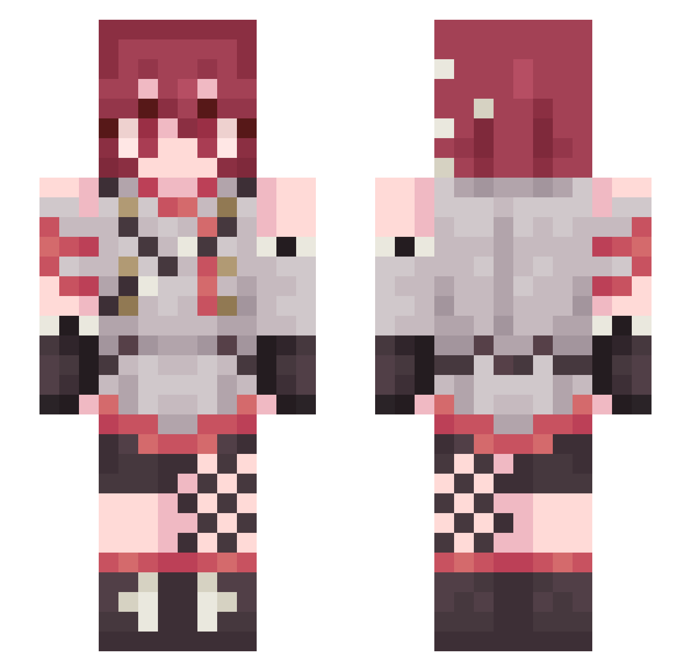 Teteuzis Minecraft skin, front and back view