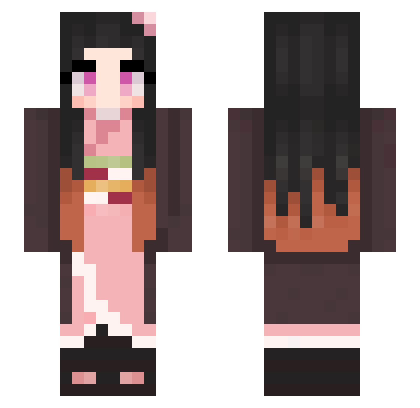 HateMi Minecraft skin, front and back view