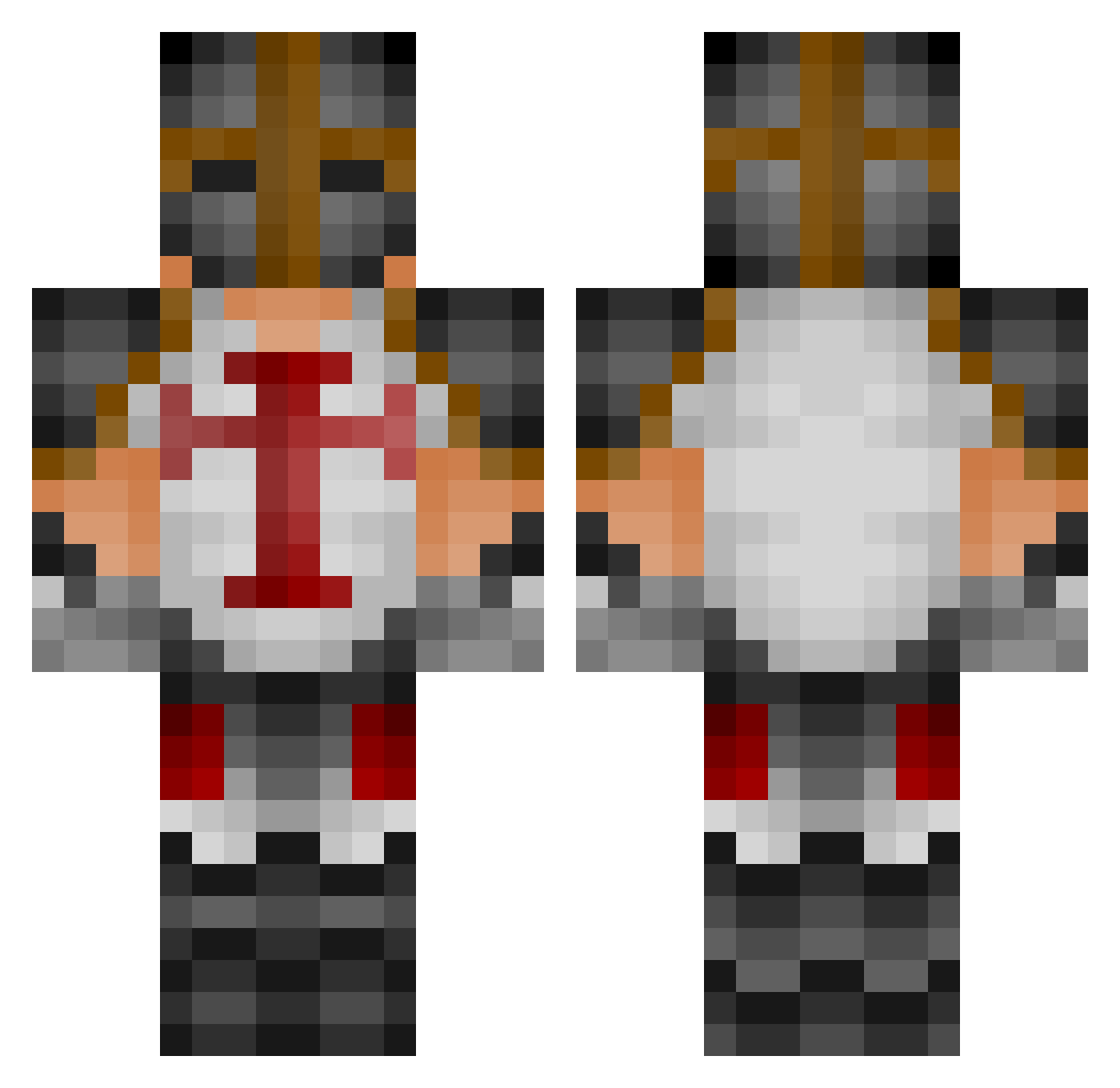 Likolobe Minecraft skin, front and back view