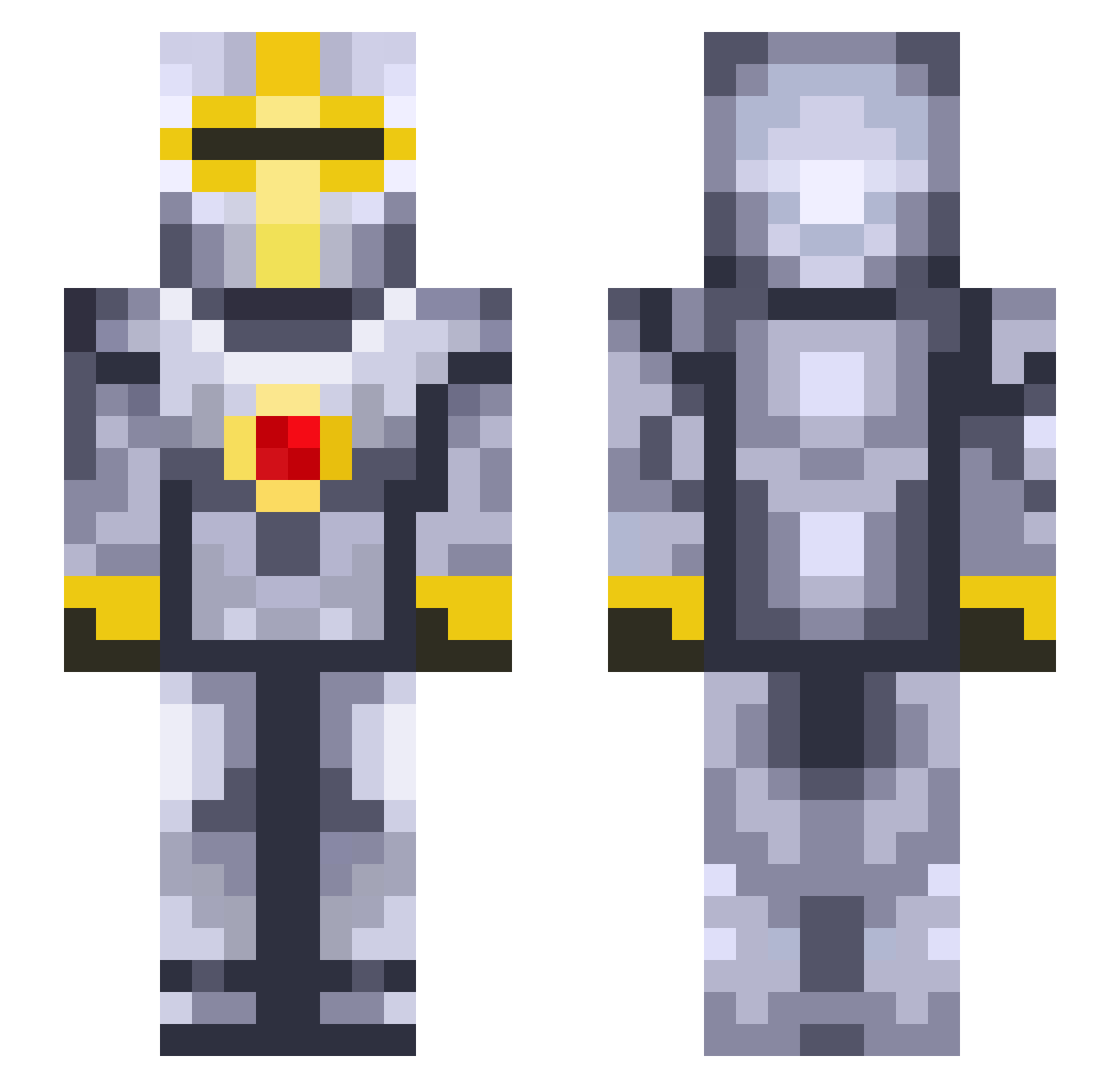 Kyote707 Minecraft skin, front and back view