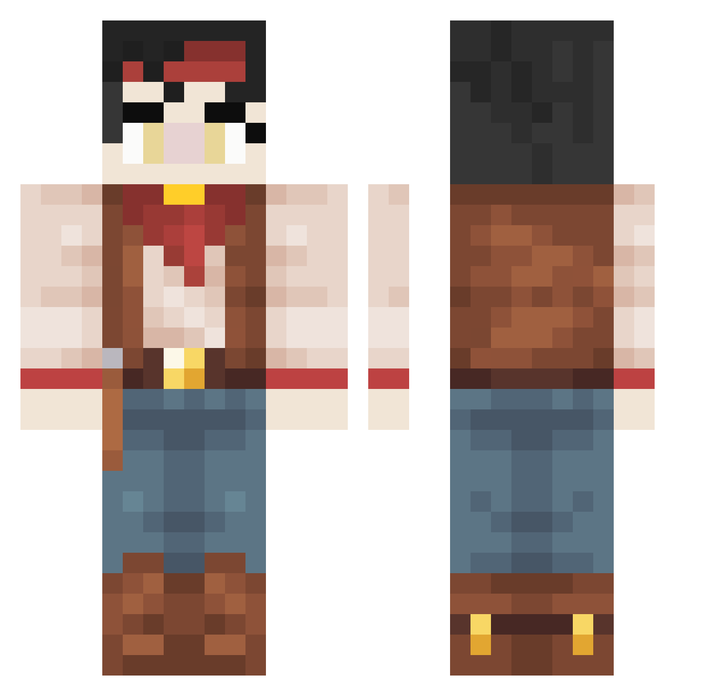 corncallvt Minecraft skin, front and back view