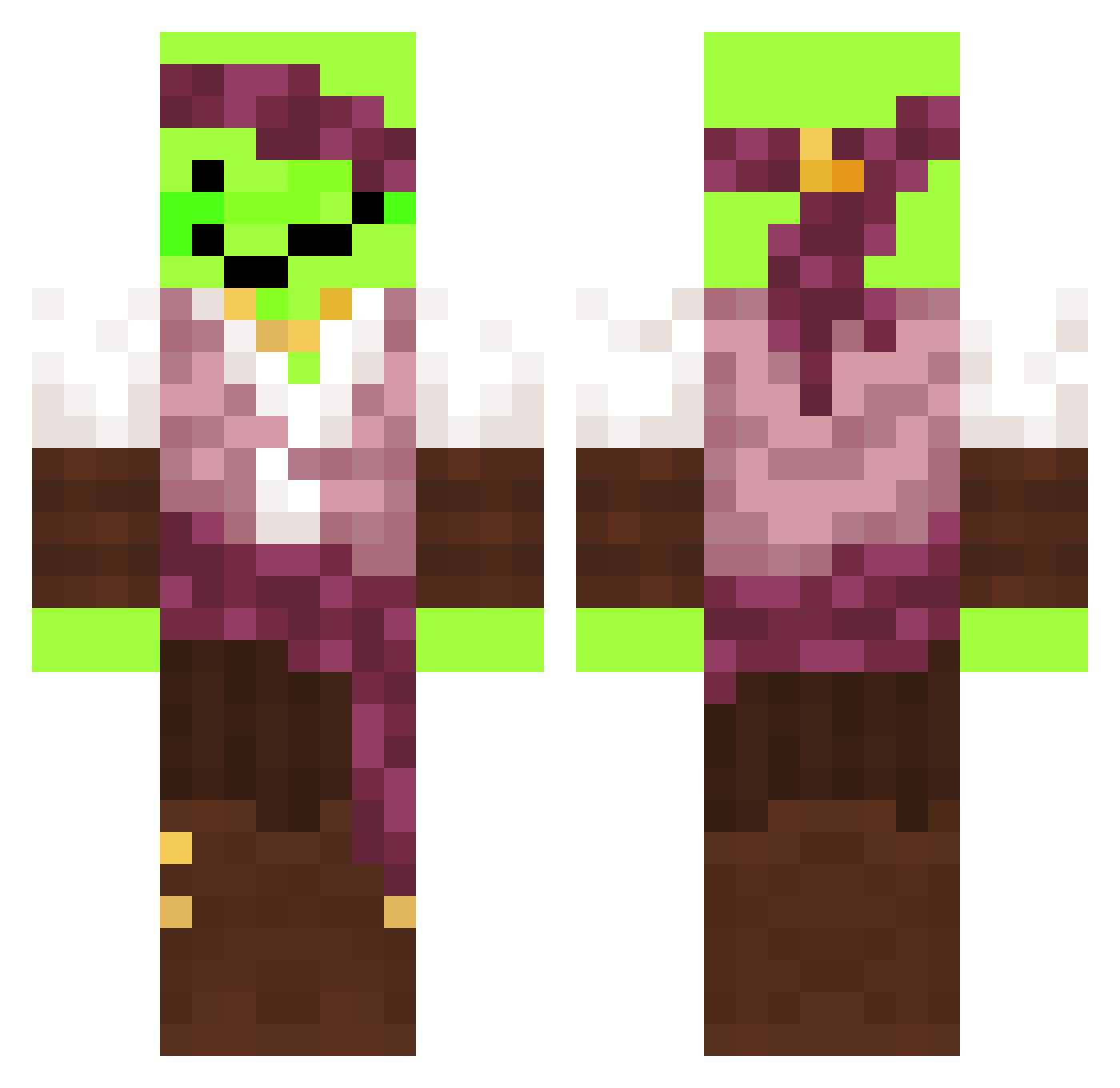 Citronsz Minecraft skin, front and back view