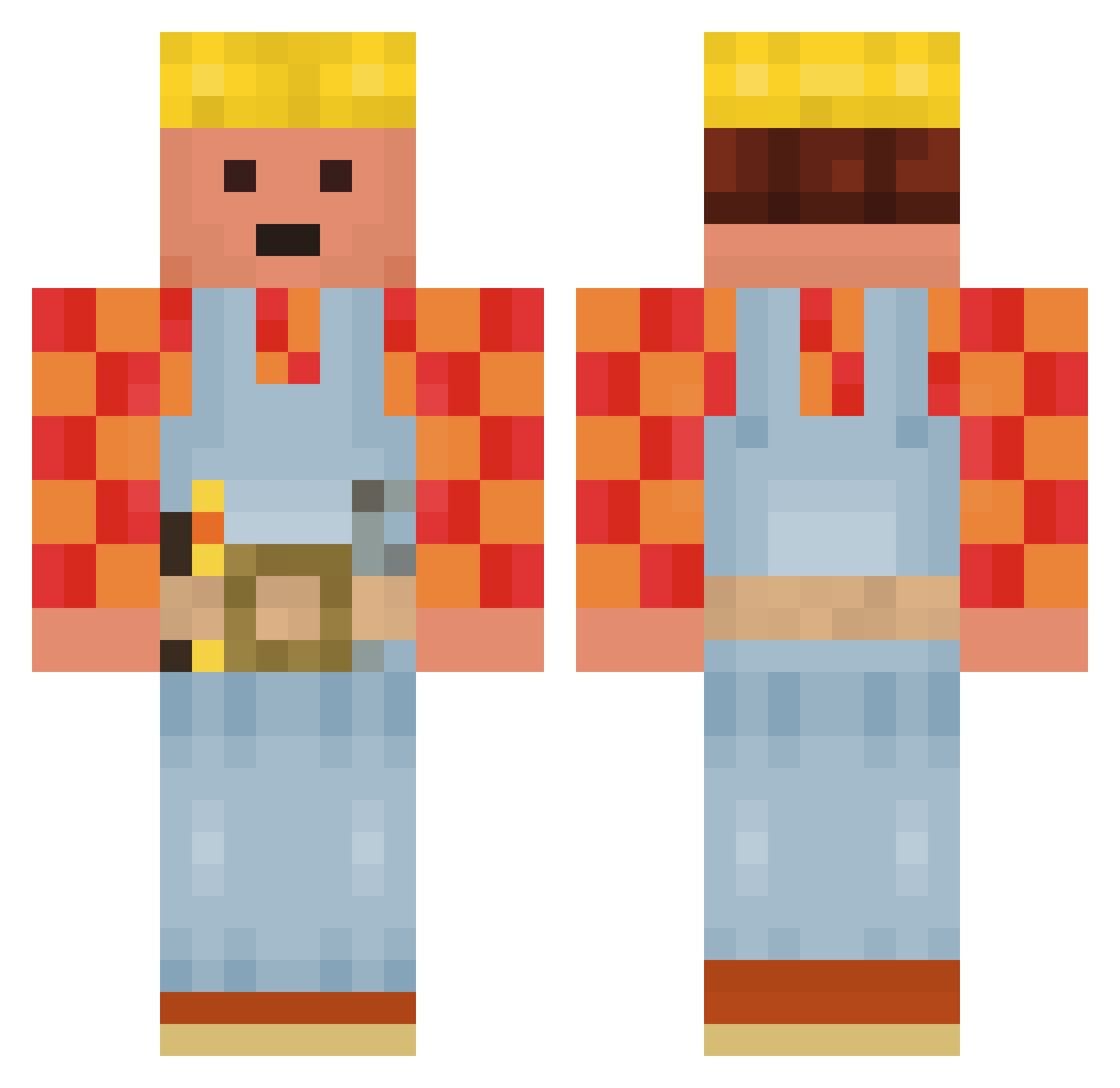 Mr_yurt Minecraft skin, front and back view