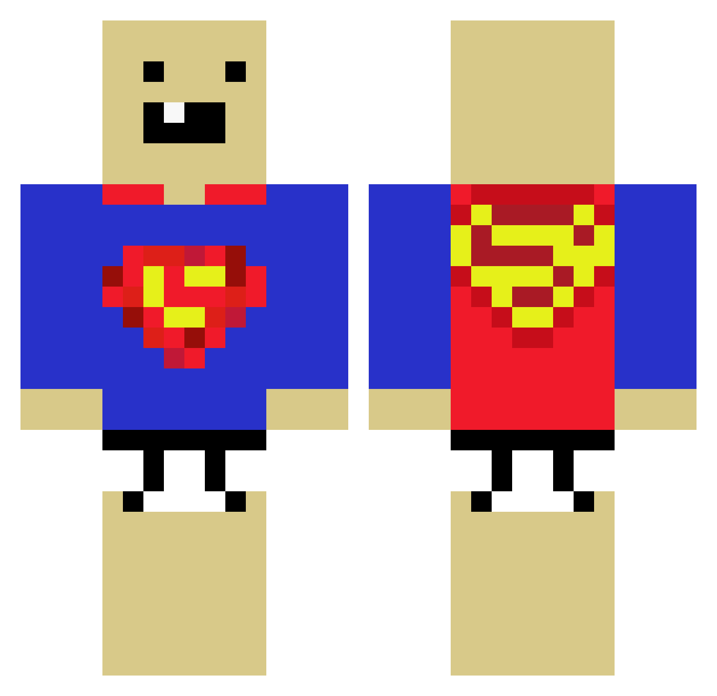 Nxzu_ncx Minecraft skin, front and back view