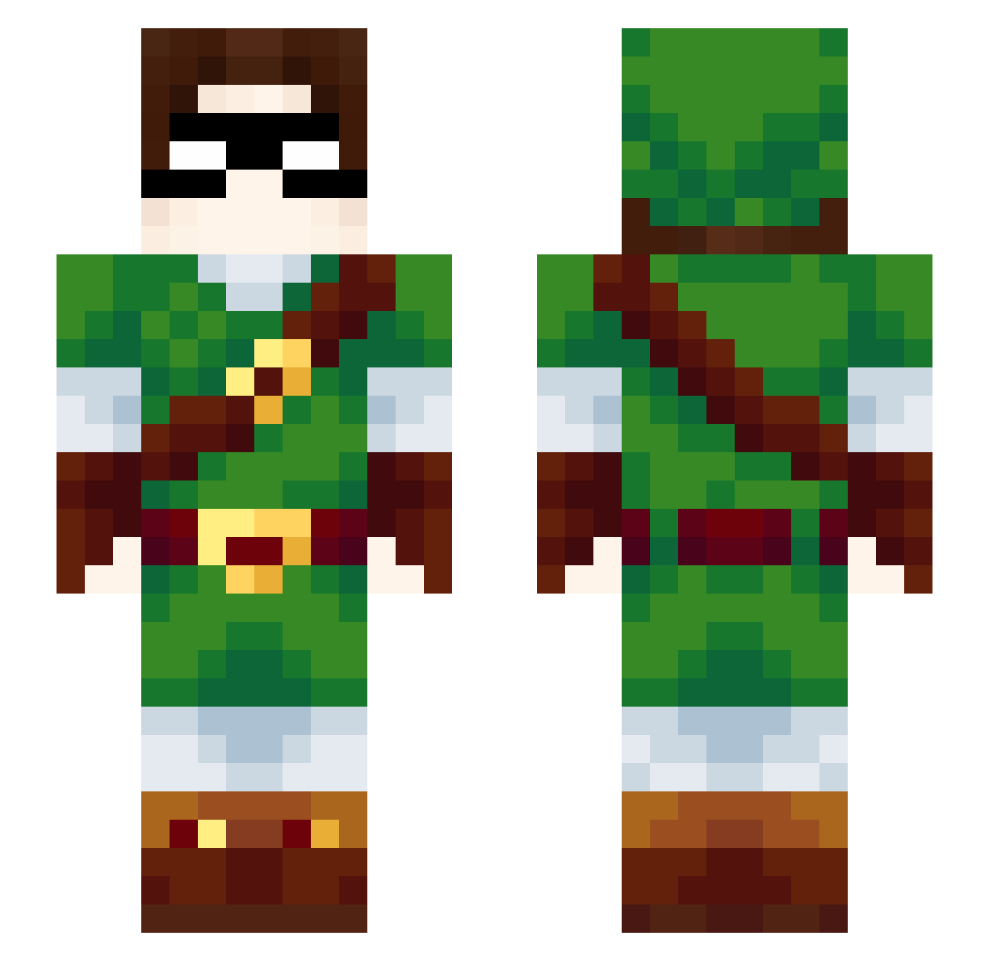 tuusk Minecraft skin, front and back view