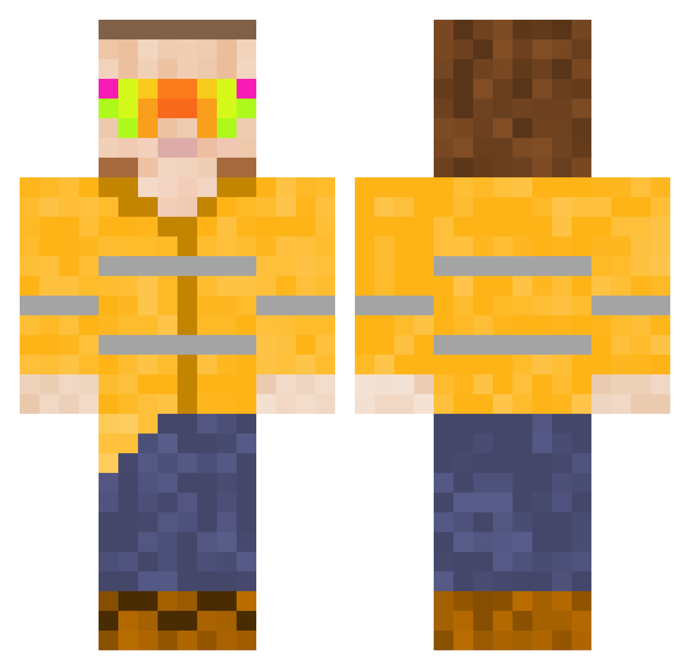 JettPackk Minecraft skin, front and back view