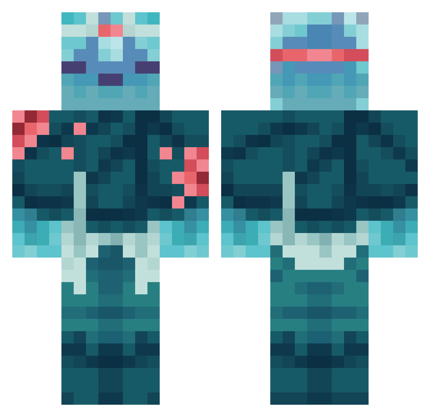 Circleds Minecraft skin, front and back view