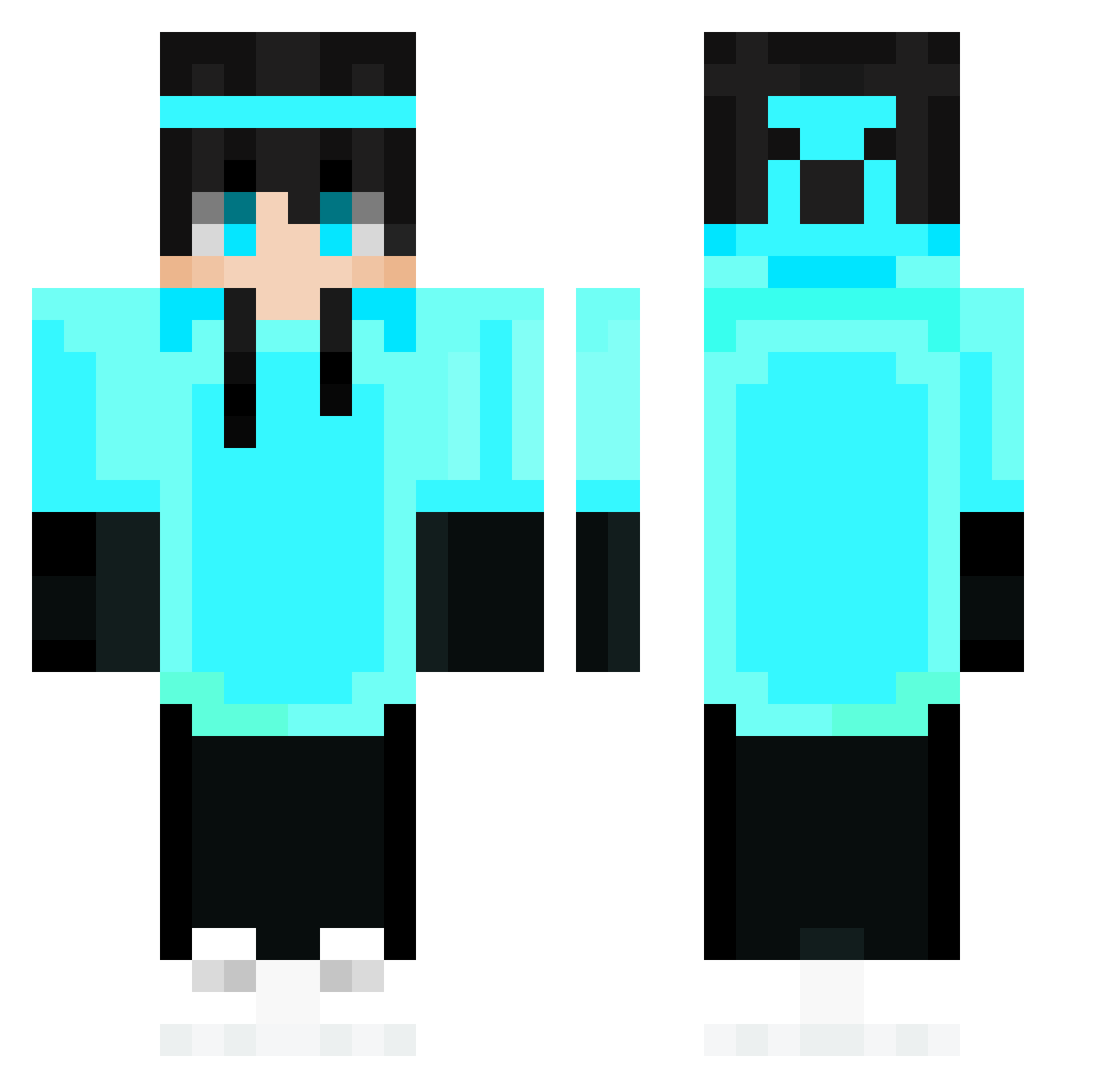 Stikerq Minecraft skin, front and back view