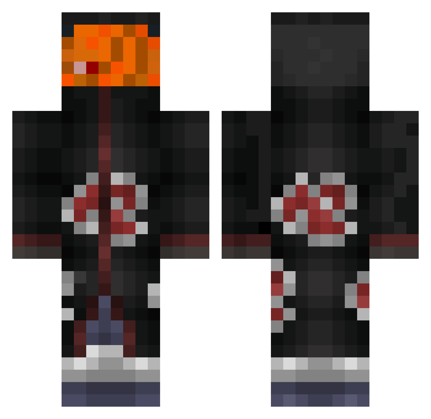 sqwal Minecraft skin, front and back view