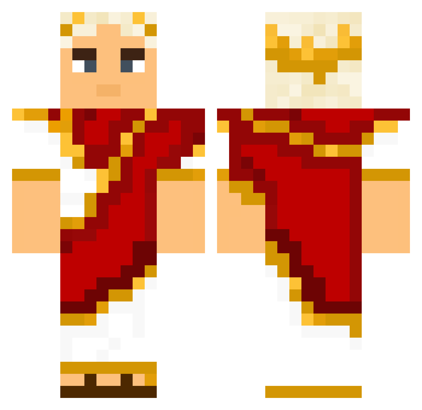 Clxxd Minecraft skin, front and back view