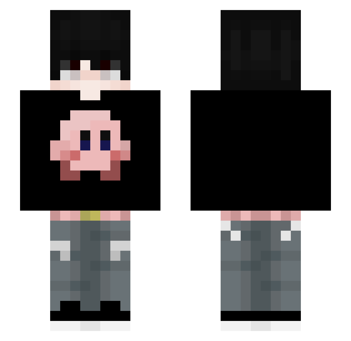 LeMinero Minecraft skin, front and back view