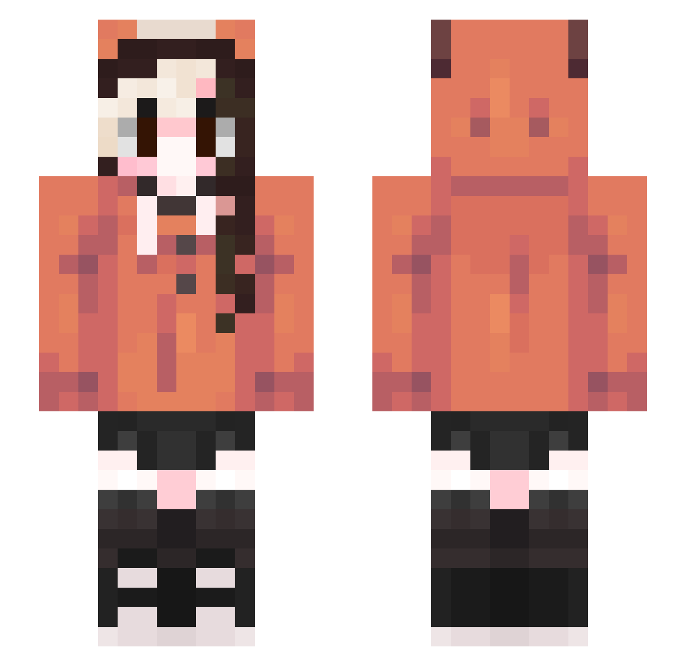Fizzchip Minecraft skin, front and back view