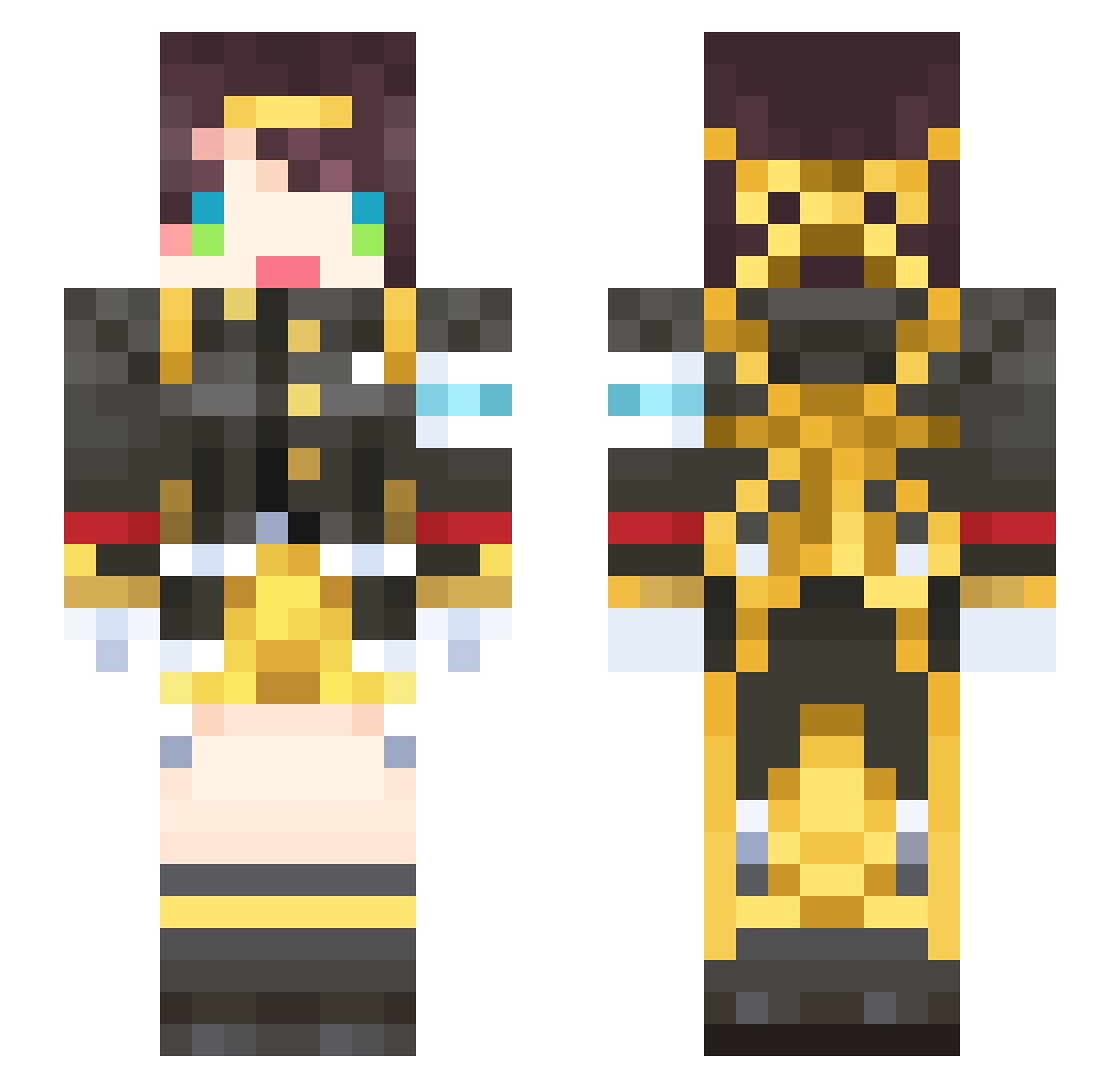 mikandp Minecraft skin, front and back view