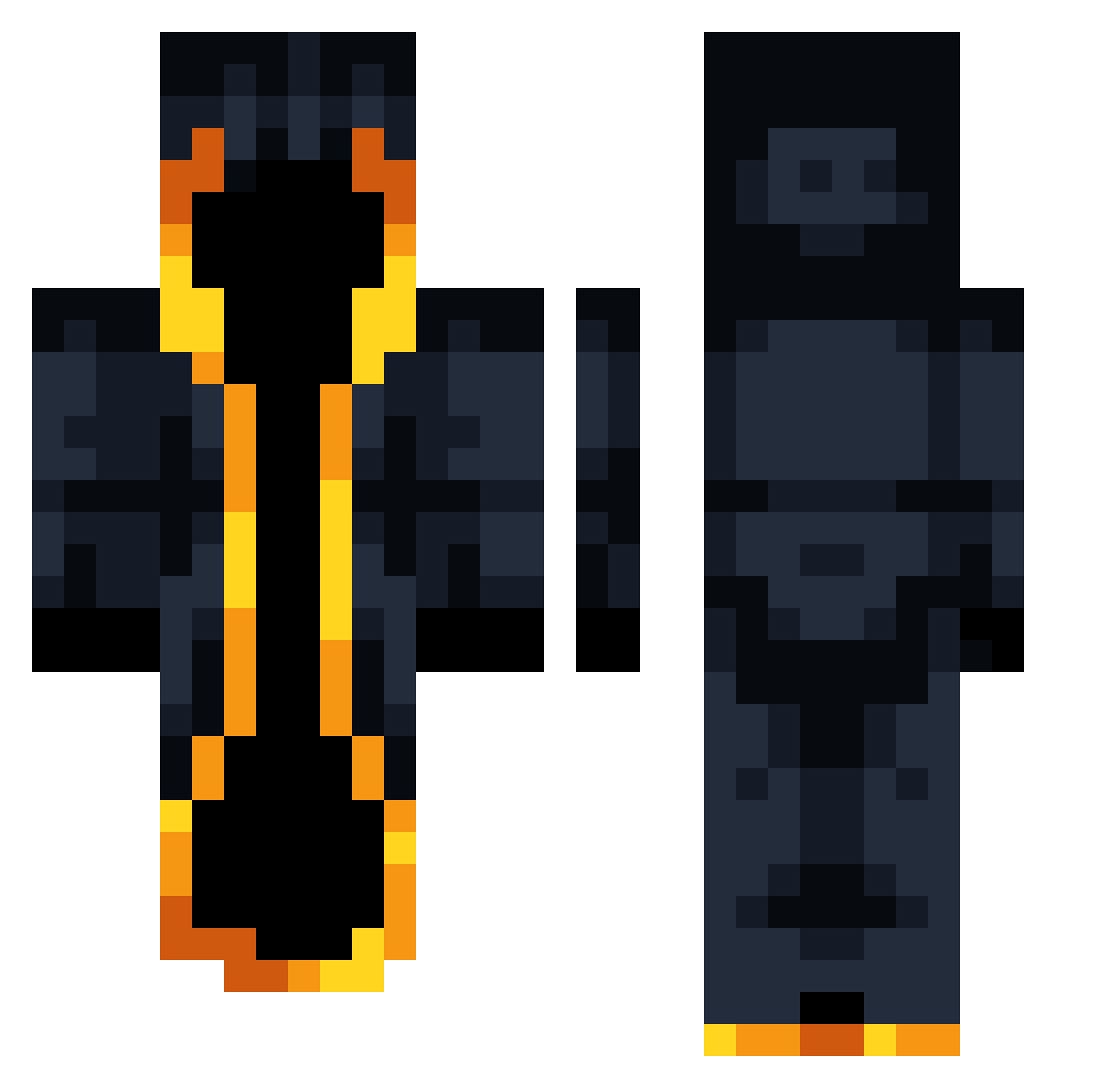 ReignofWes Minecraft skin, front and back view