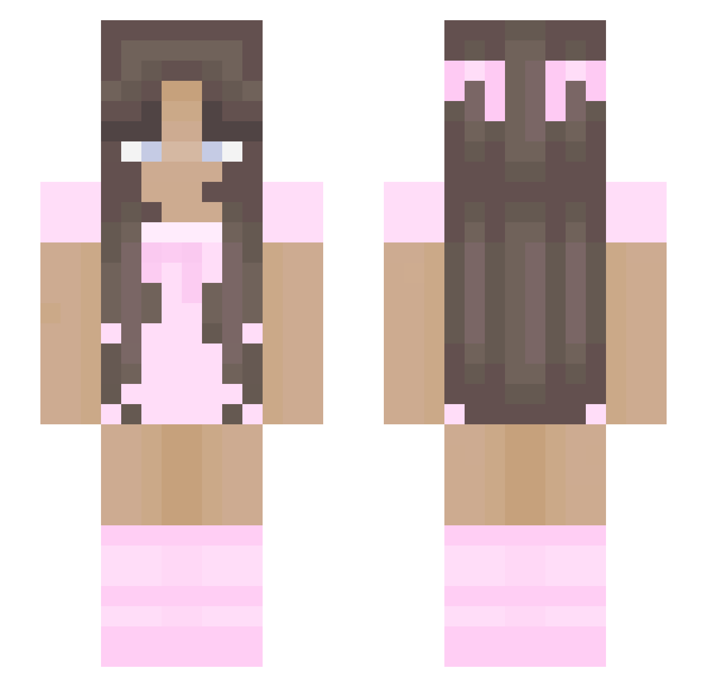 Alessiaplays Minecraft skin, front and back view