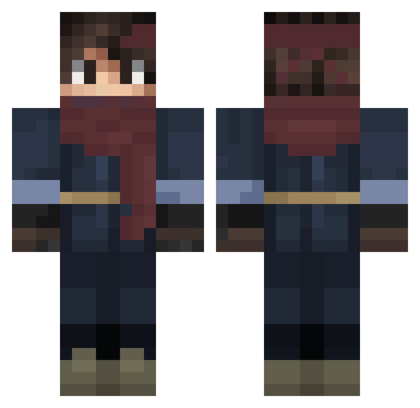 SuperNando77 Minecraft skin, front and back view