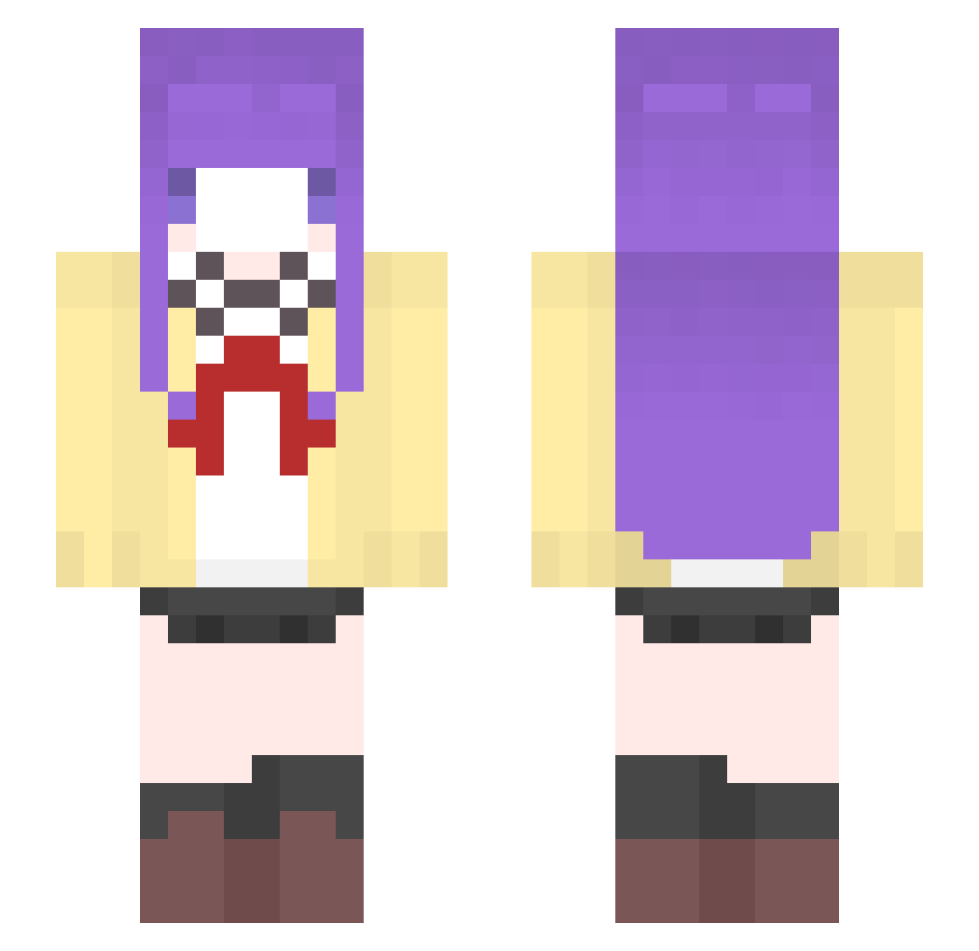 HoshinoKong Minecraft skin, front and back view